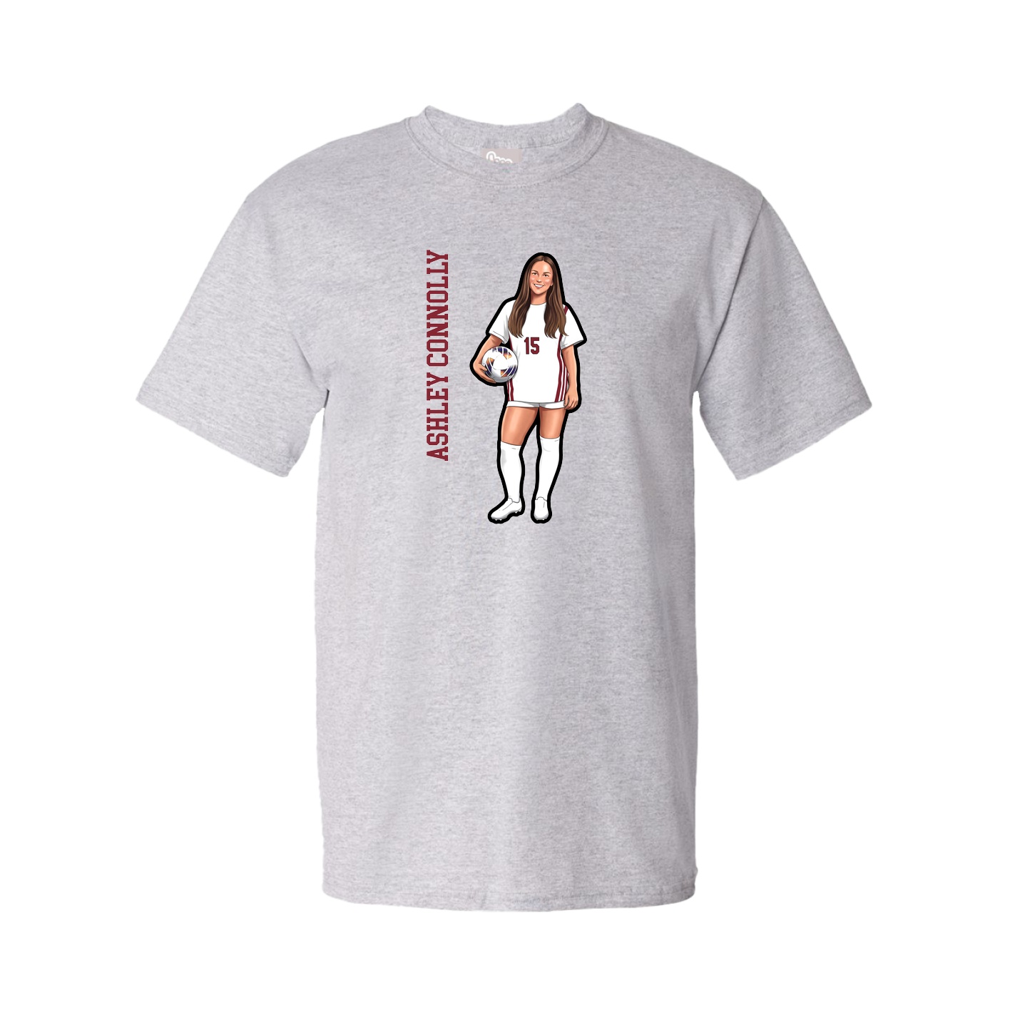 Youth Tee — Name Vertical in Grey