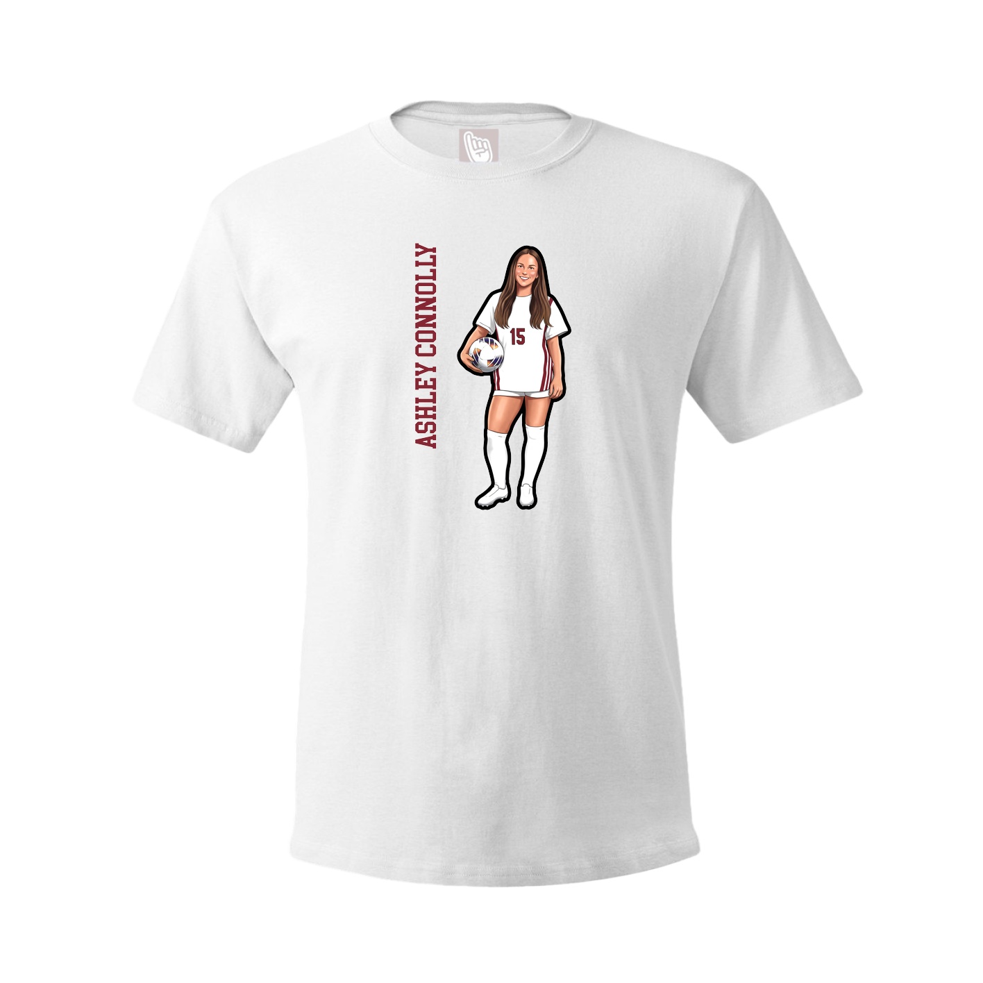 Youth Tee — Name Vertical in White