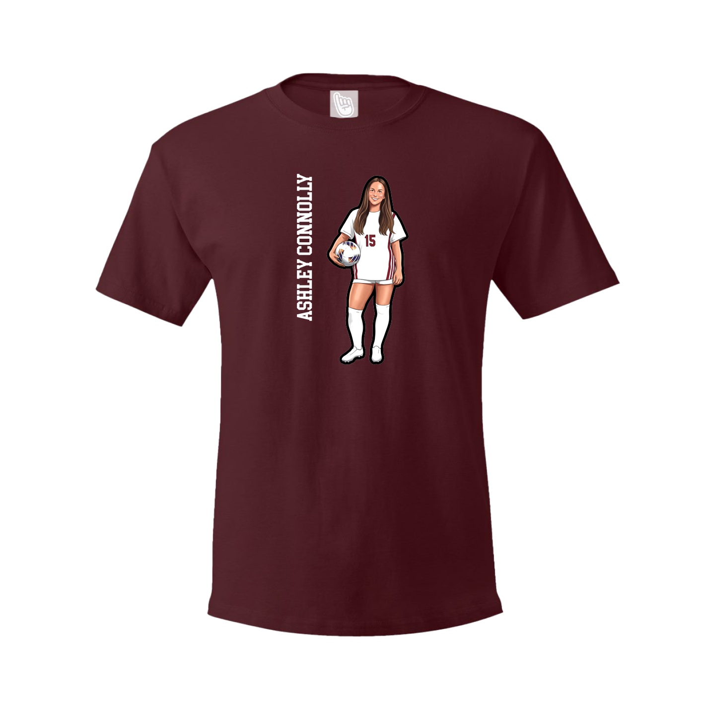 Youth Tee — Name Vertical in Maroon