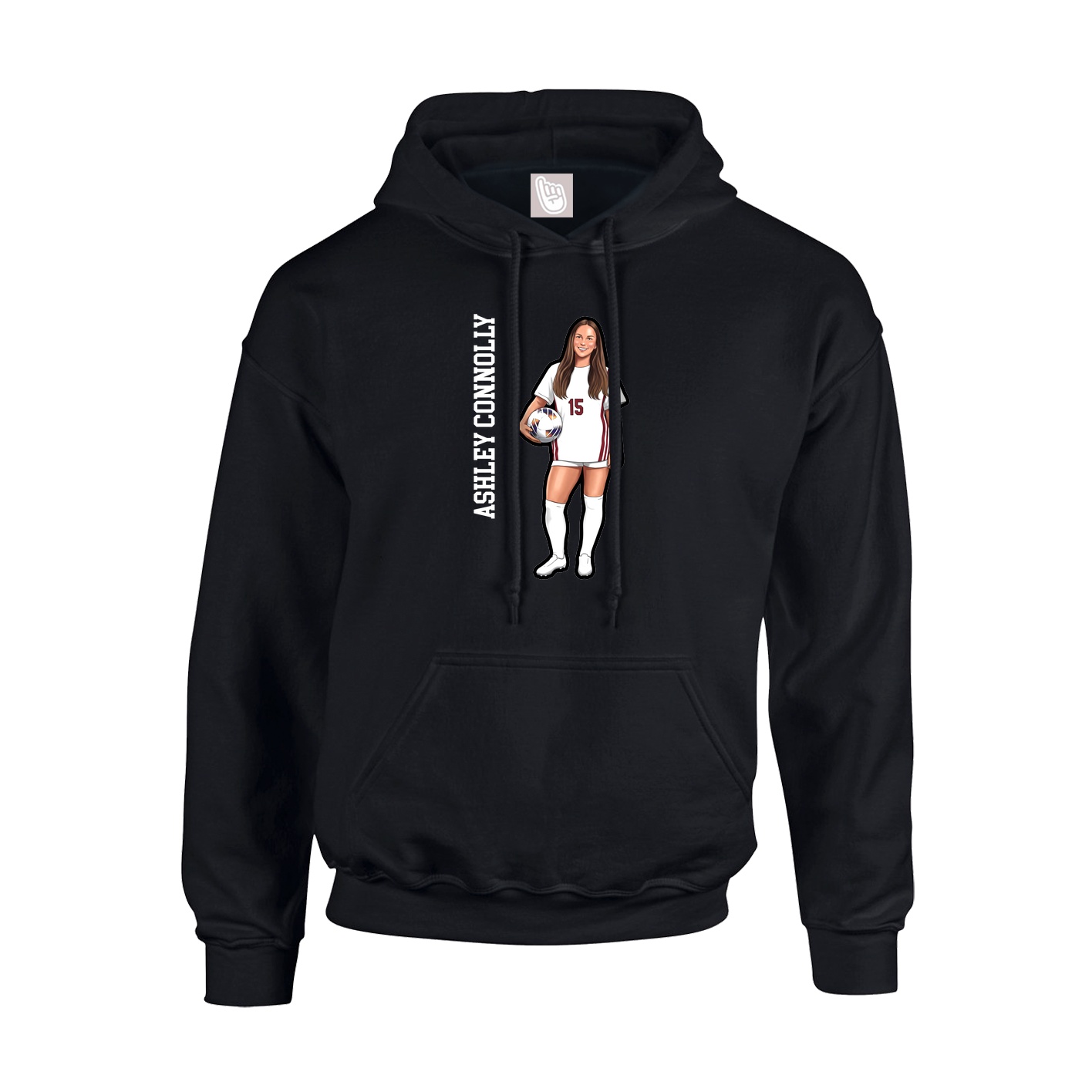 Hoodie — Name Vertical in Black