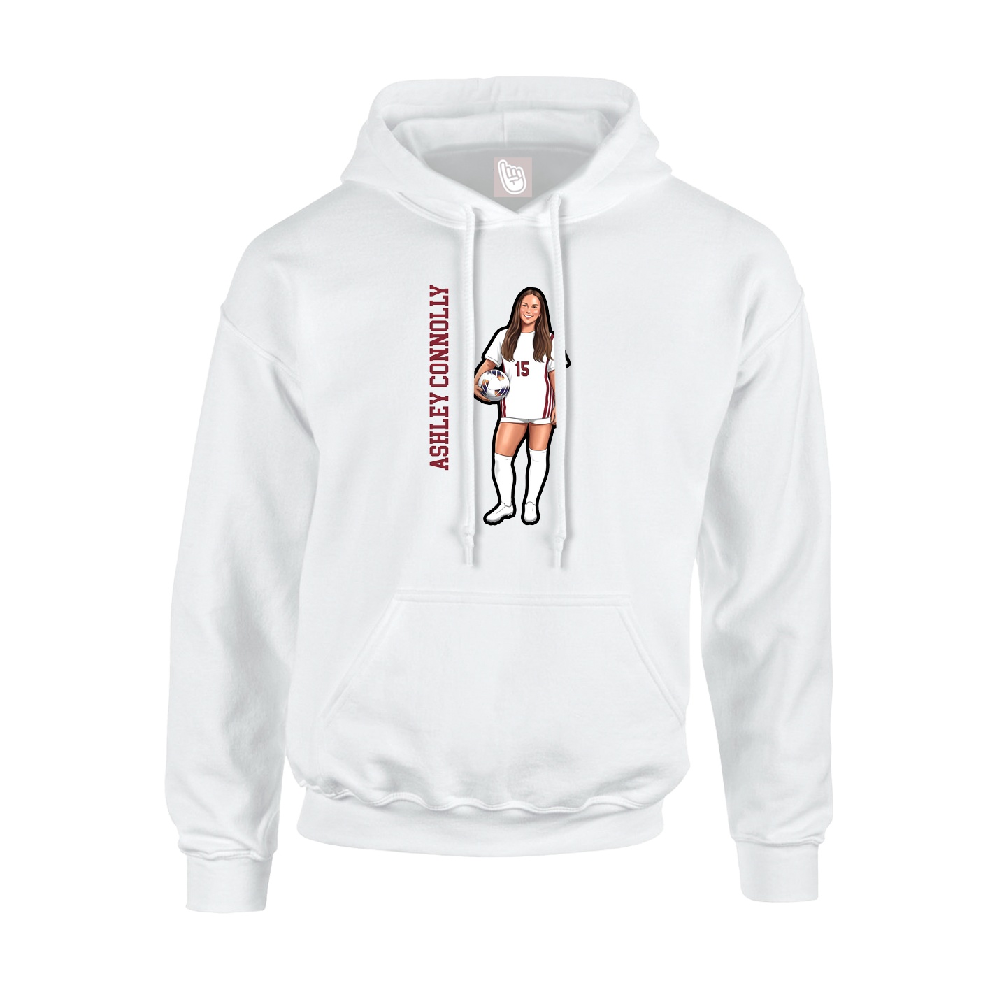 Hoodie — Name Vertical in White