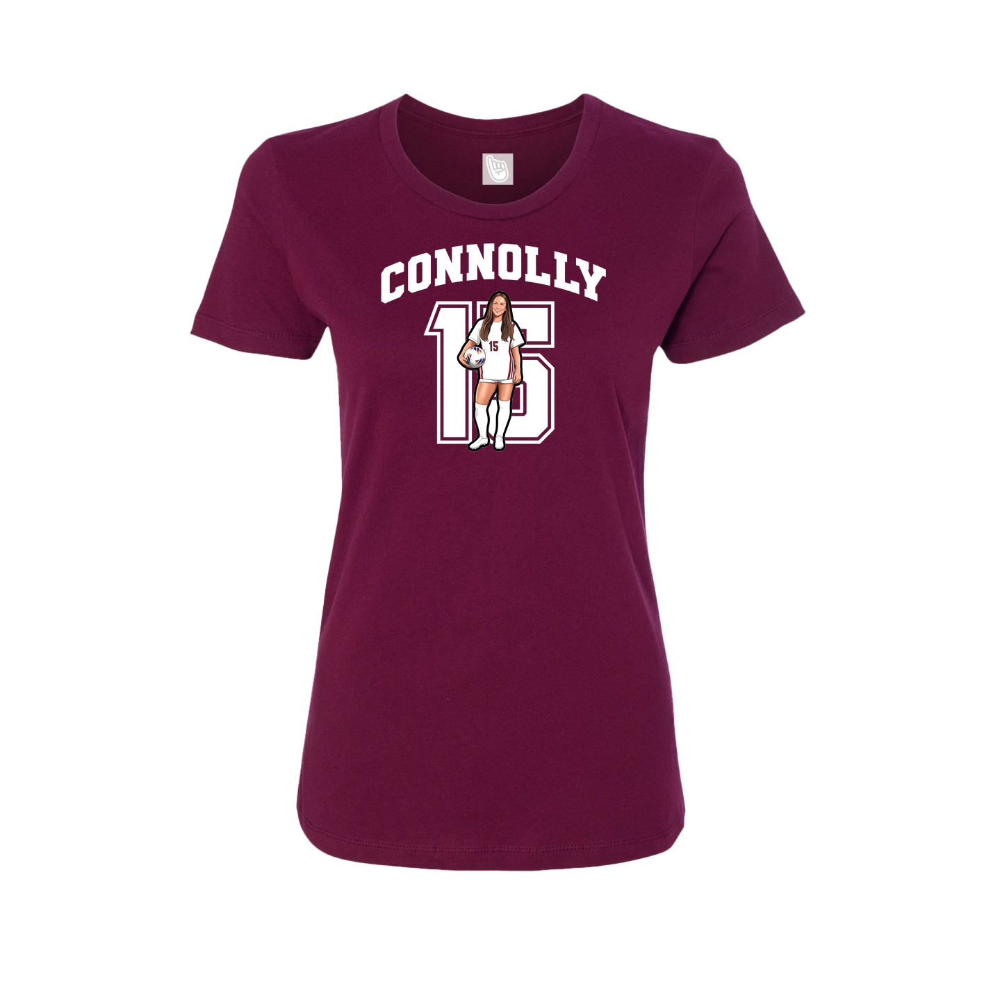 Womens Tee — Number in Maroon