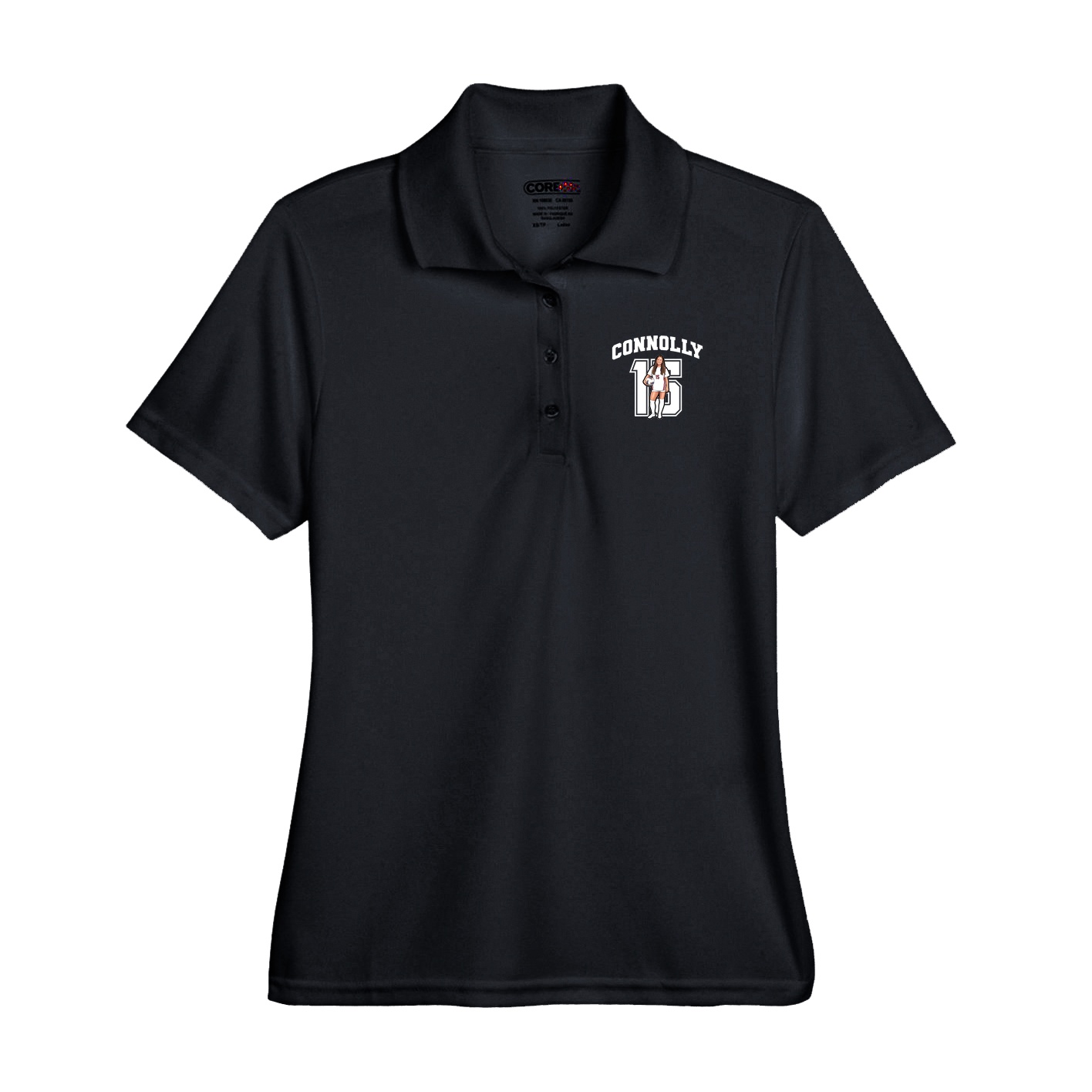 Performance Polo — Number in Black