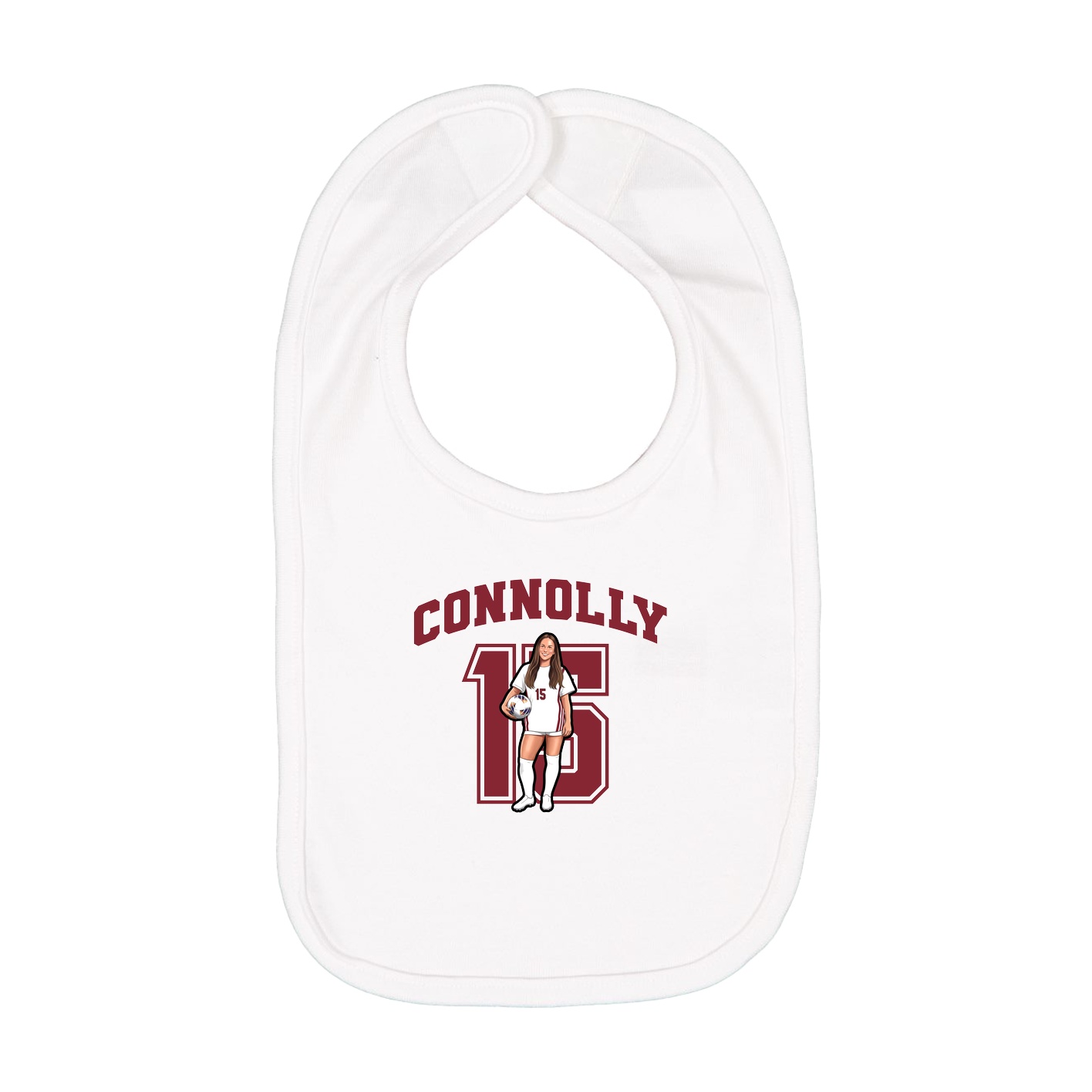 Infant Bib — Number in White