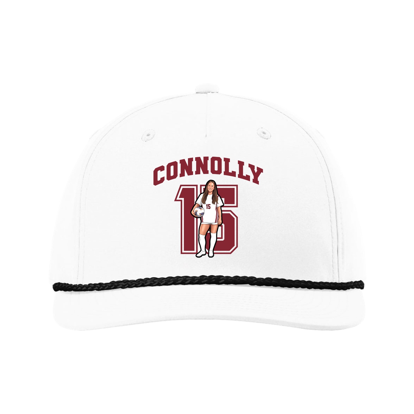 Five-Panel Classic Rope Cap — Number in White