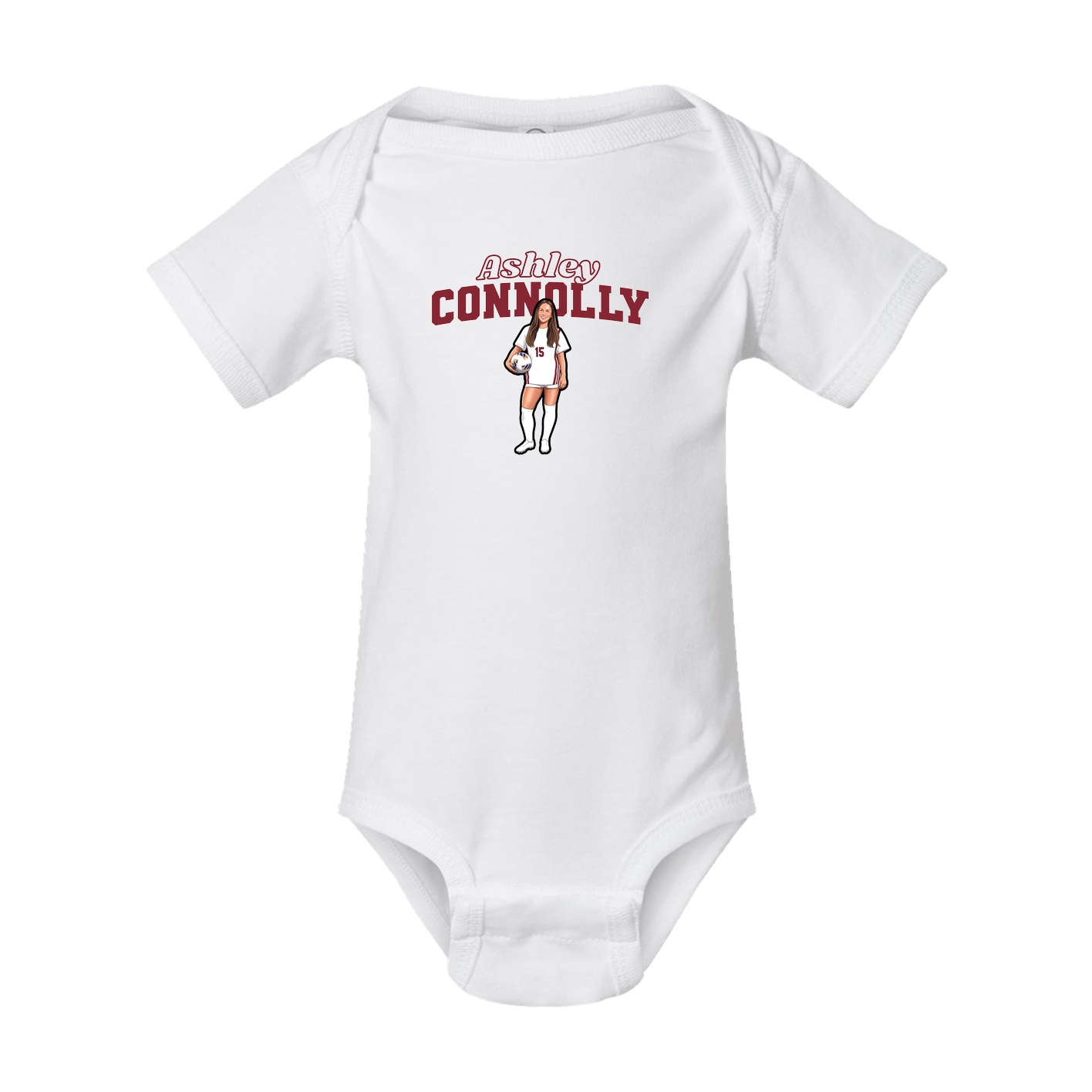 Baby Onesie — Name Arch in White