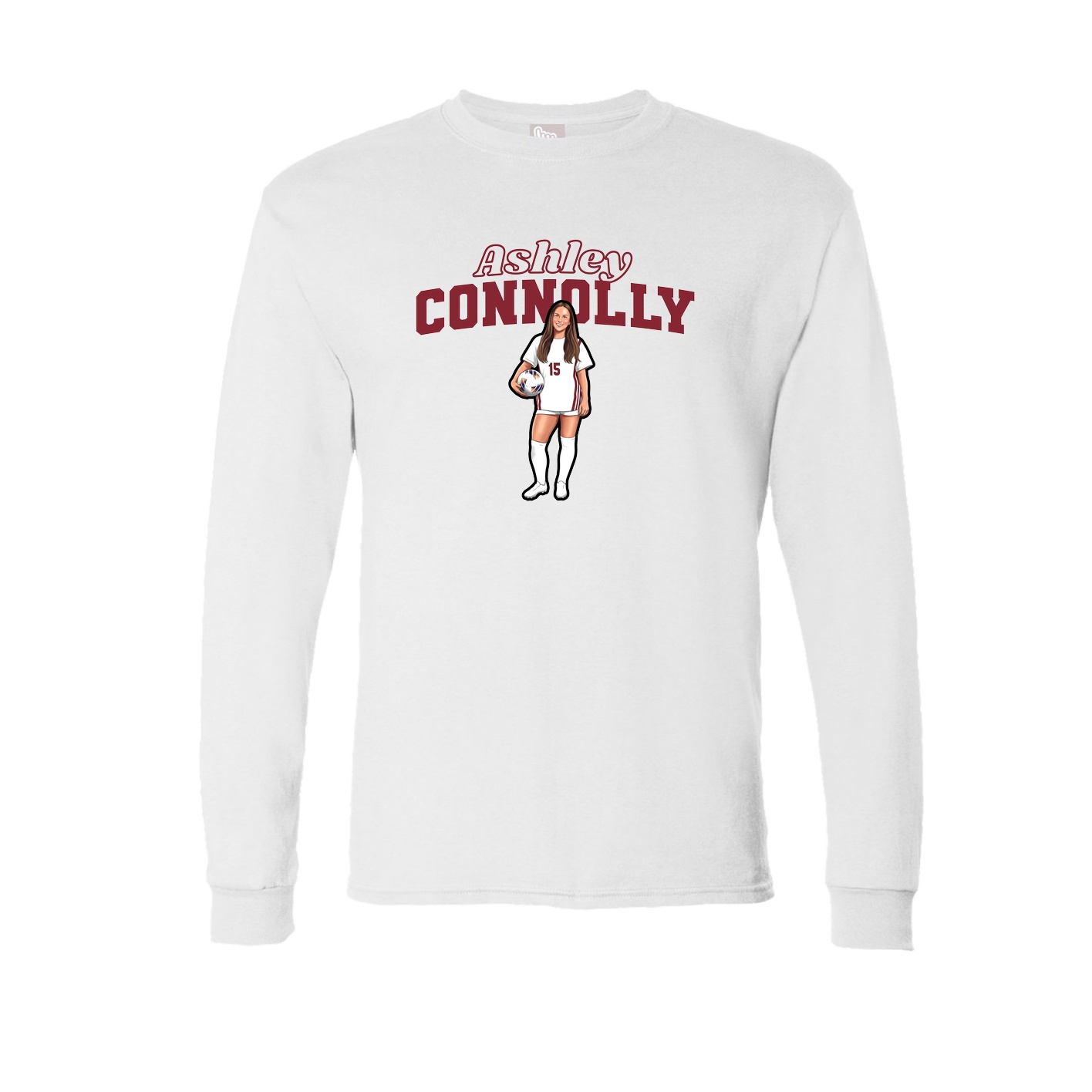 Long Sleeve Tee — Name Arch in White