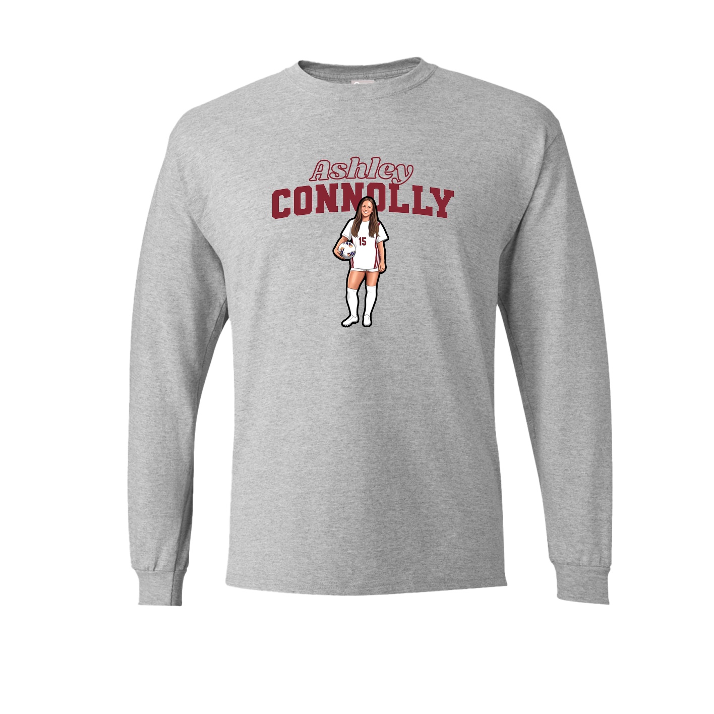 Long Sleeve Tee — Name Arch in Grey