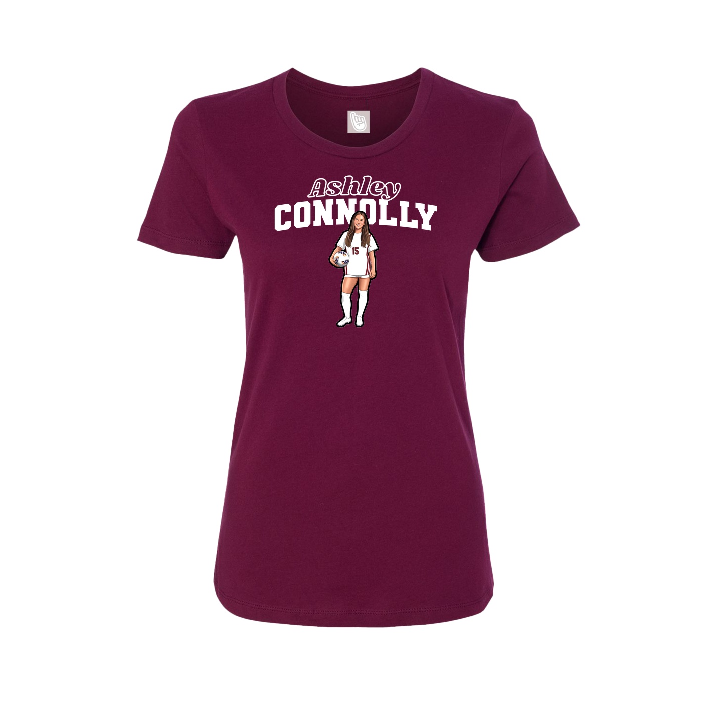 Womens Tee — Name Arch in Maroon