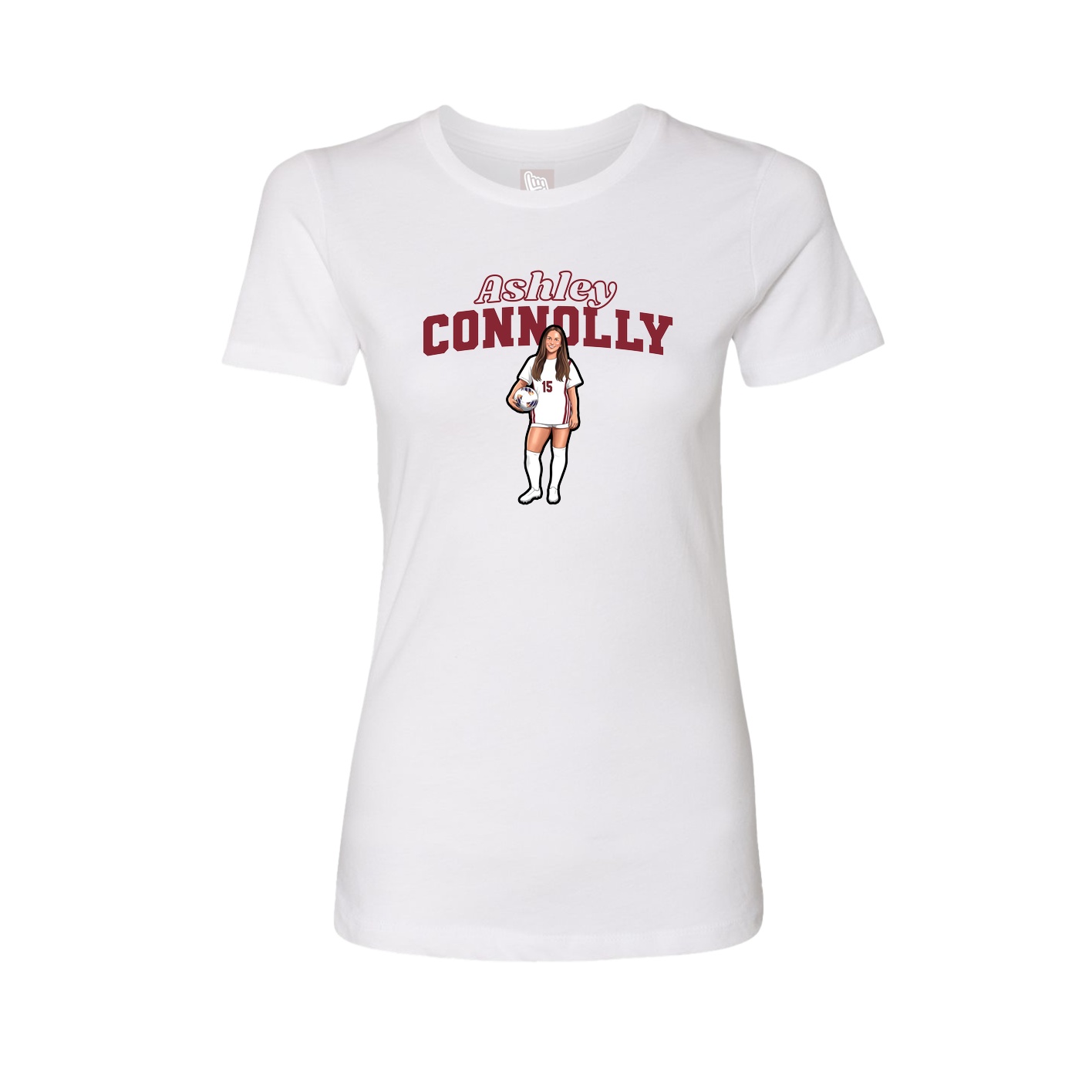 Womens Tee — Name Arch in White