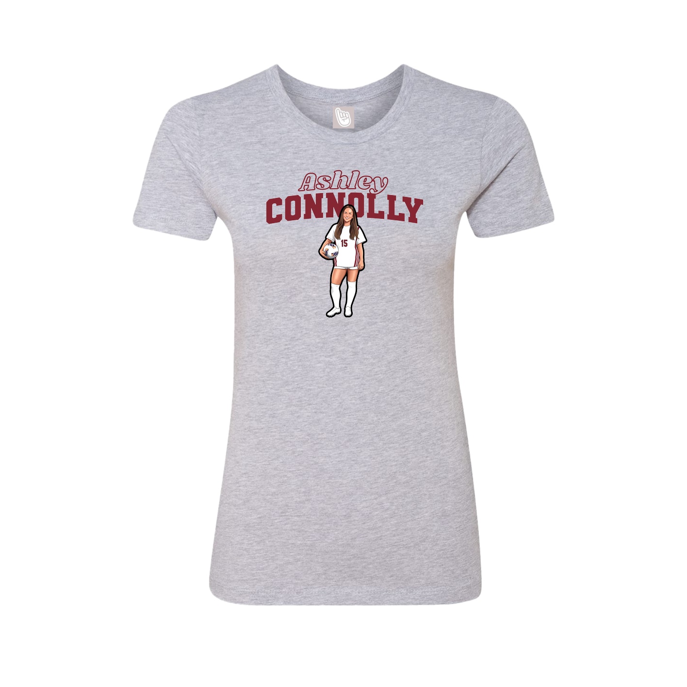 Womens Tee — Name Arch in Grey