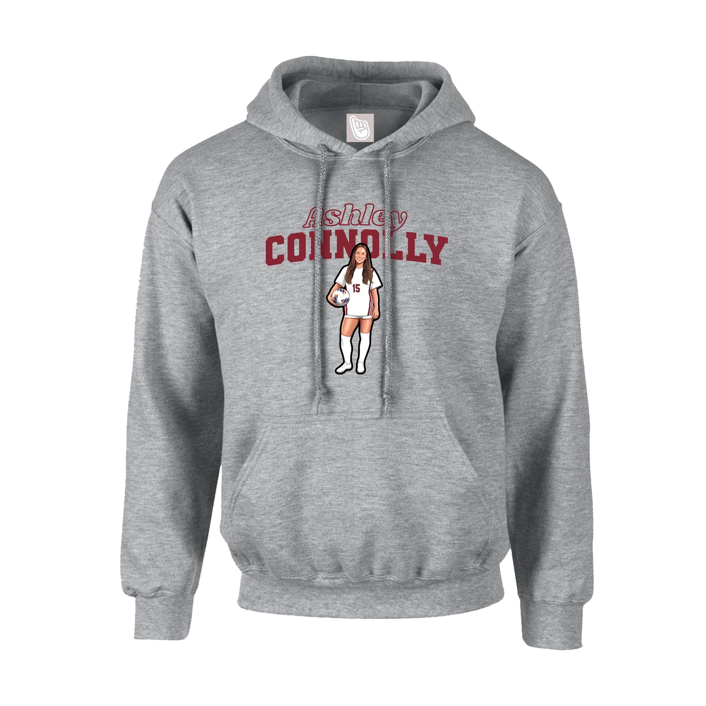 Hoodie — Name Arch in Grey