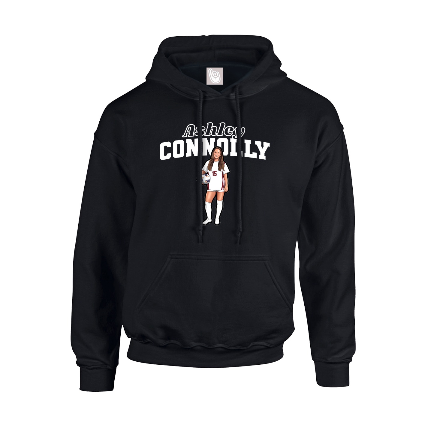 Youth Hoodie — Name Arch in Black