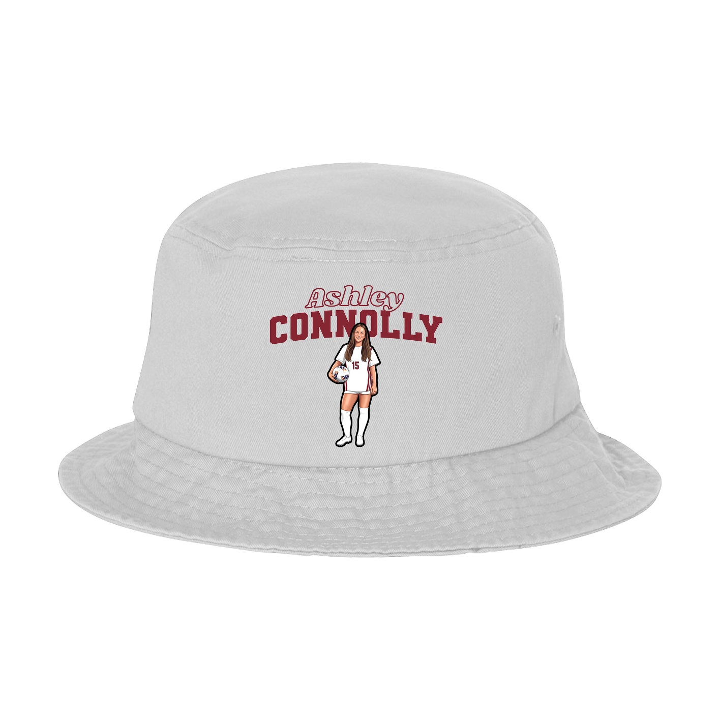 Bucket Cap — Name Arch in White