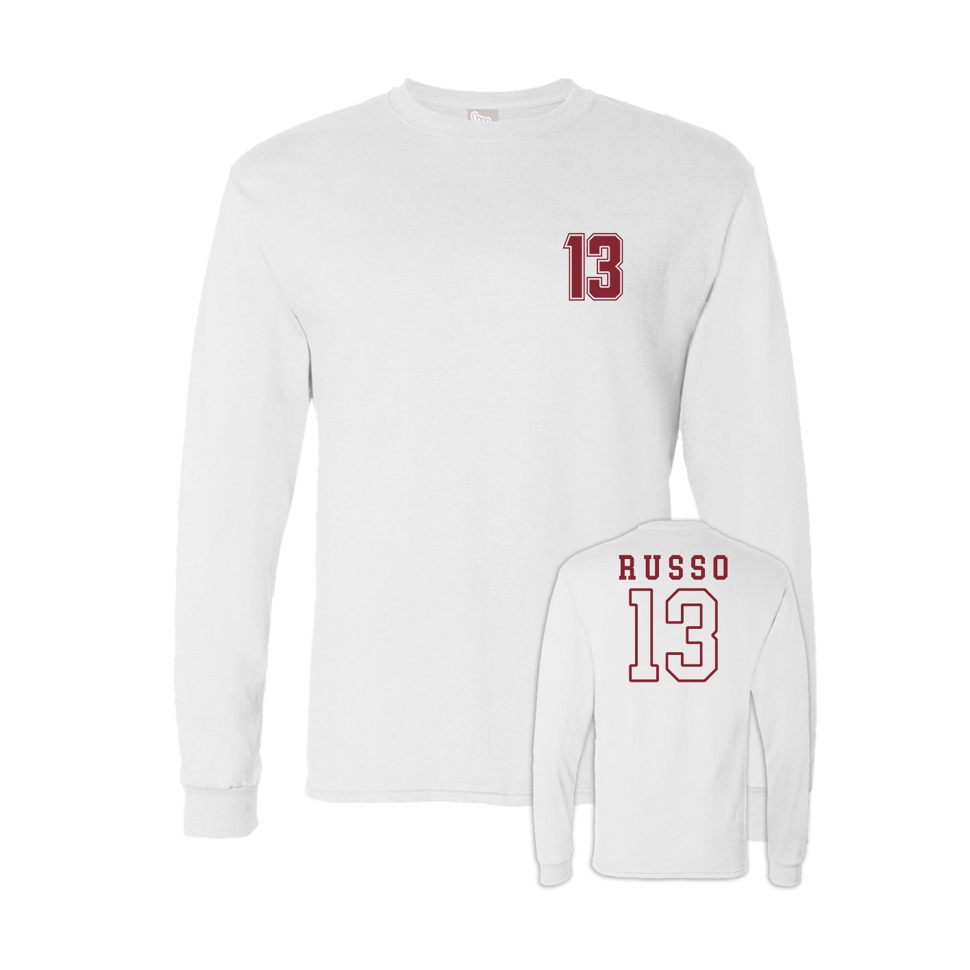 Long Sleeve Tee — Chest Back in White