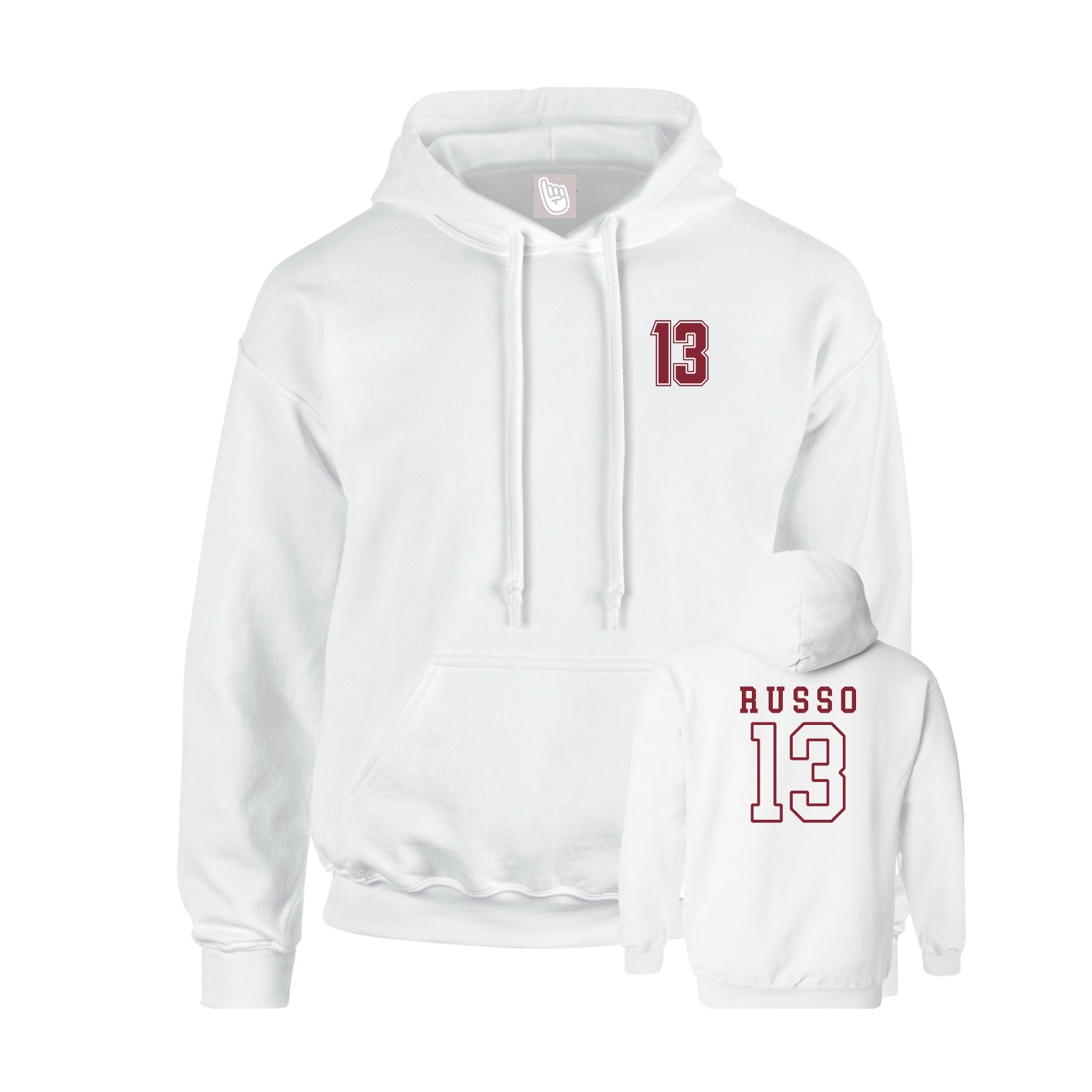 Hoodie — Chest Back in White
