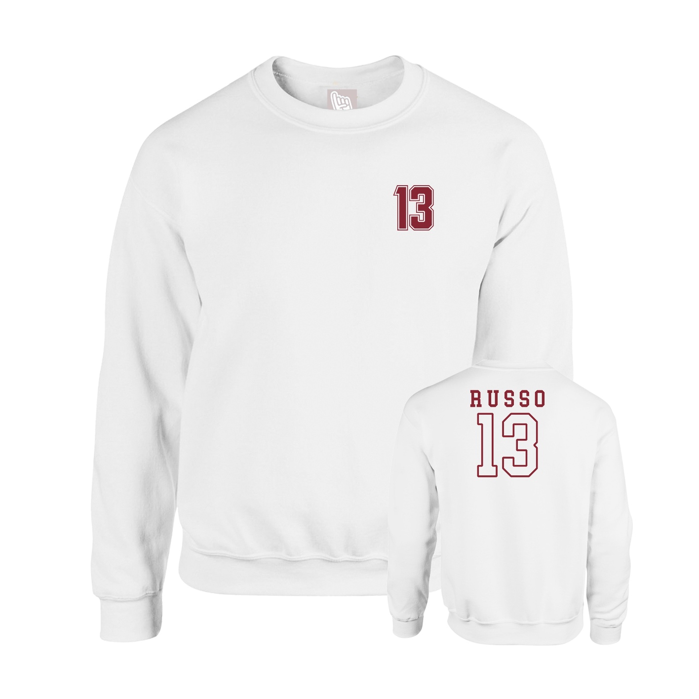 Fleece Crew — Chest Back in White