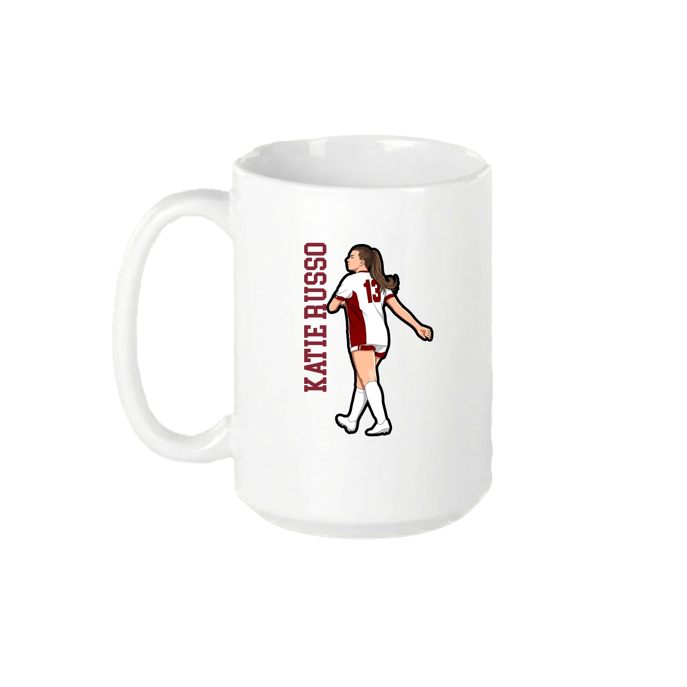 15oz Coffee Mug — Name Vertical in White