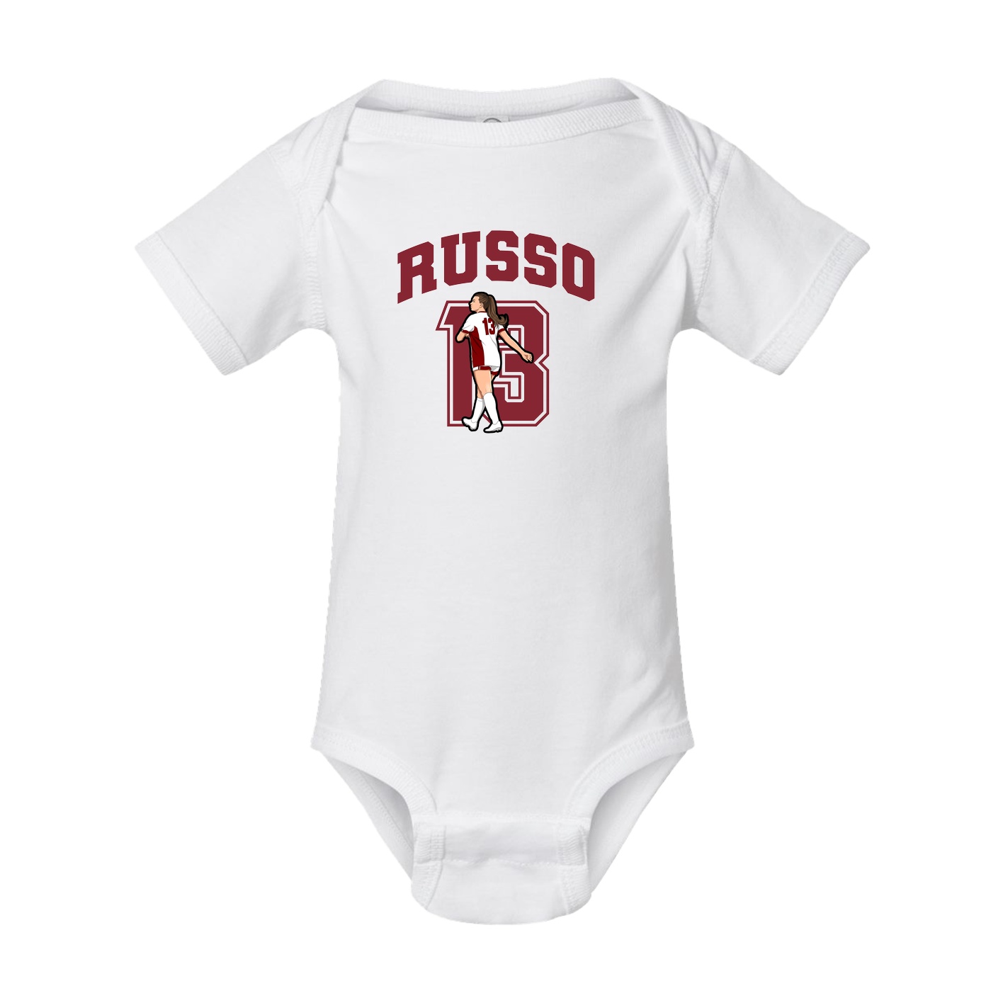 Baby Onesie — Number in White