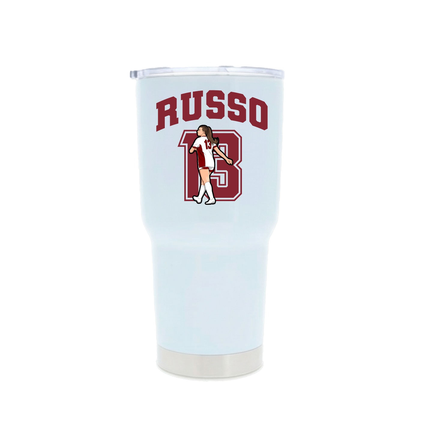 30oz Stainless Steel Tumbler — Number in White
