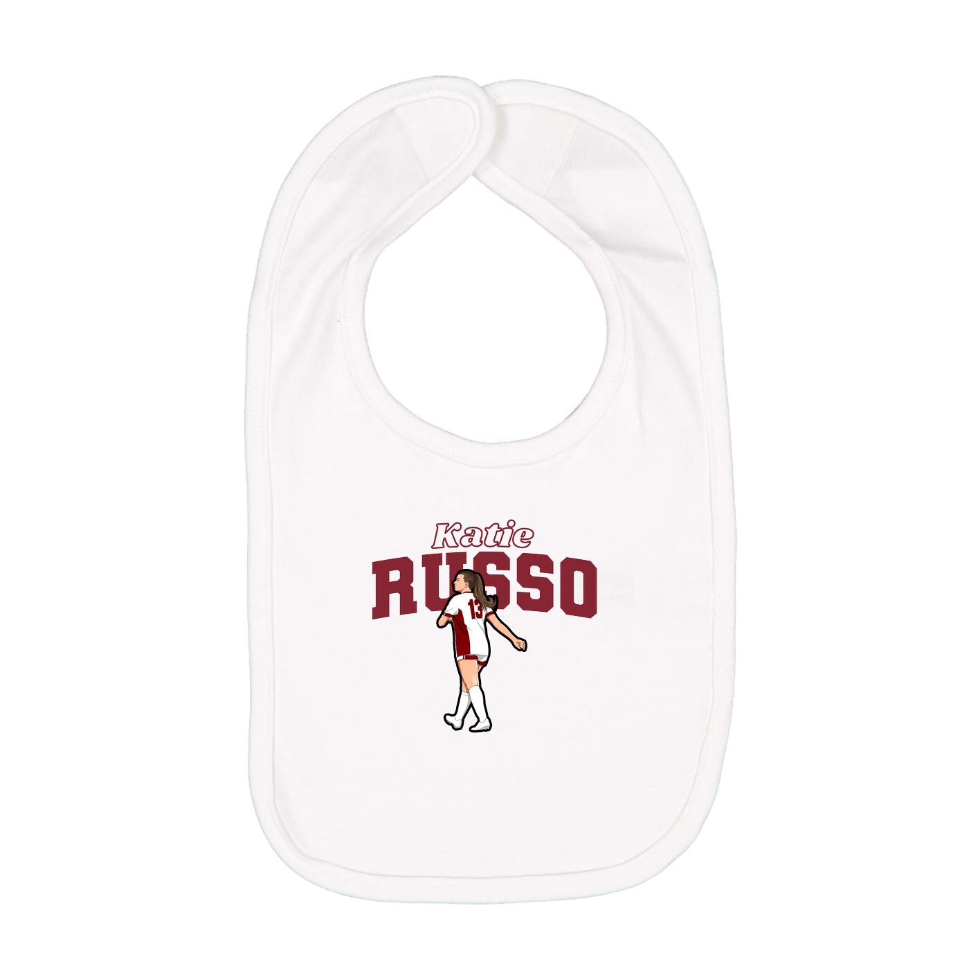 Infant Bib — Name Arch in White