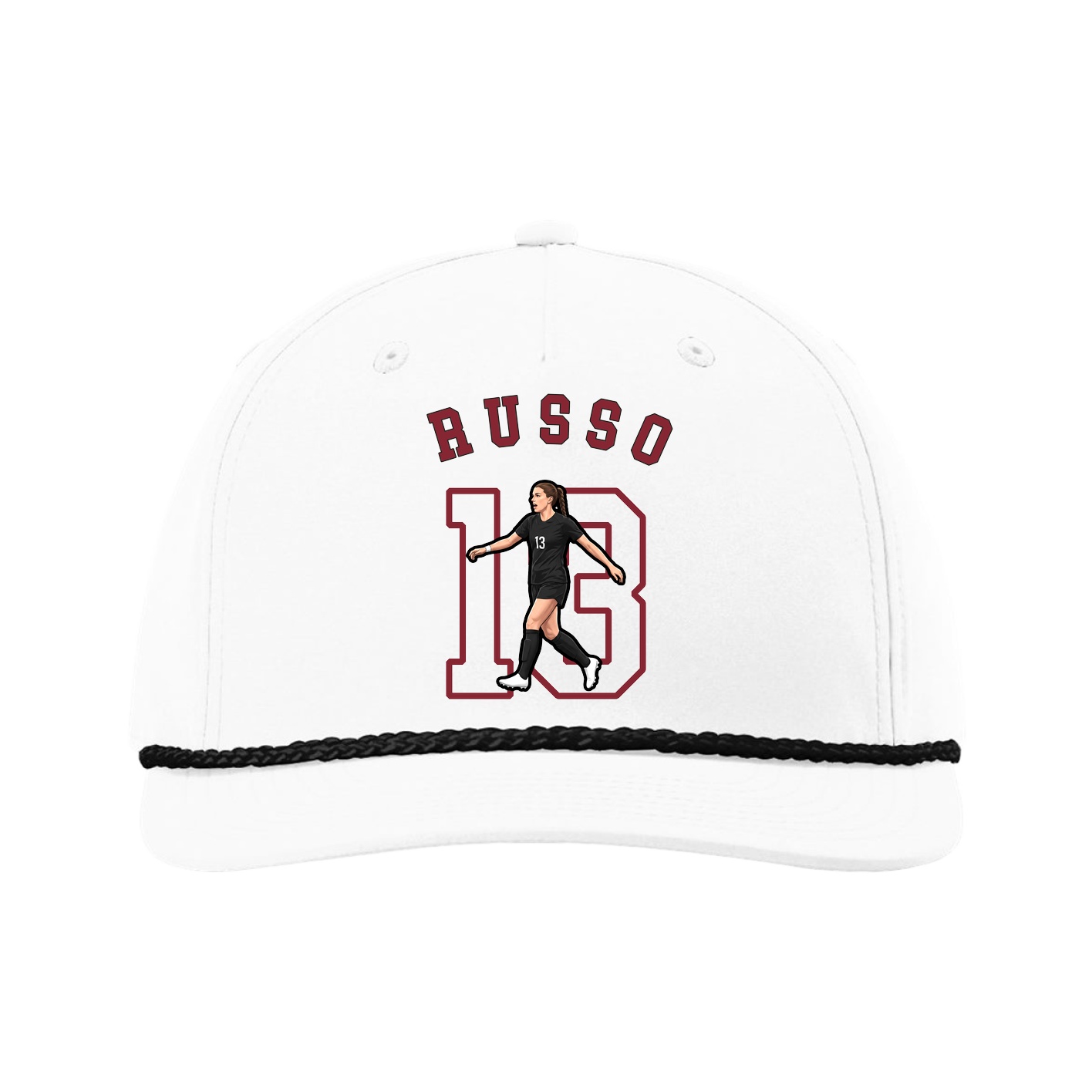 Five-Panel Classic Rope Cap — Shirsey Arch in White