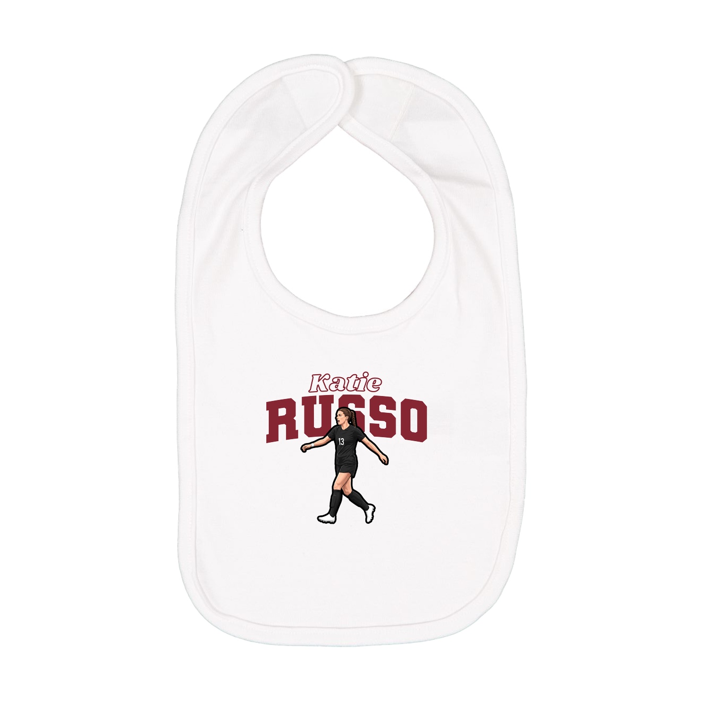 Infant Bib — Name Arch in White