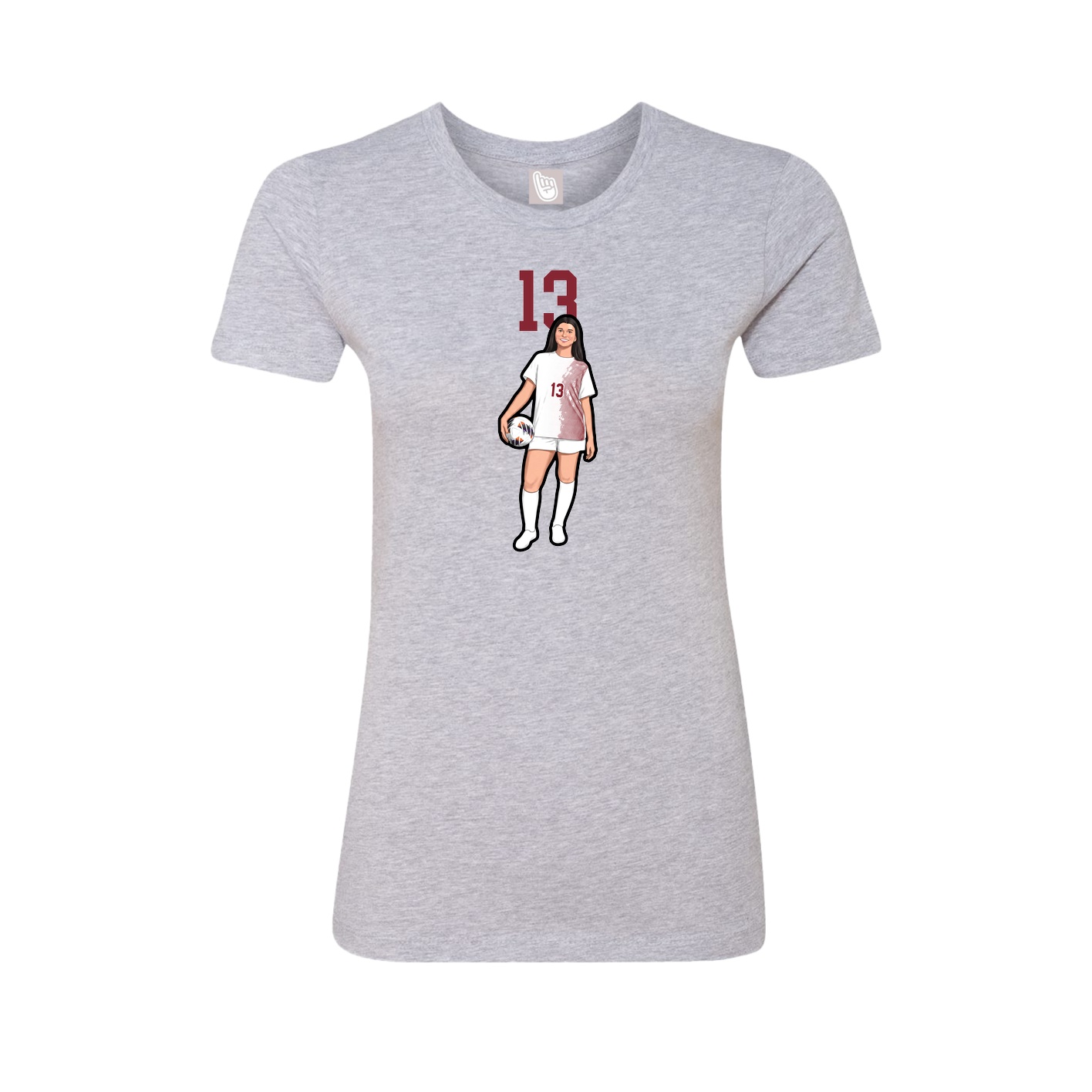 Fitted Women's Tee — Number Top in Grey