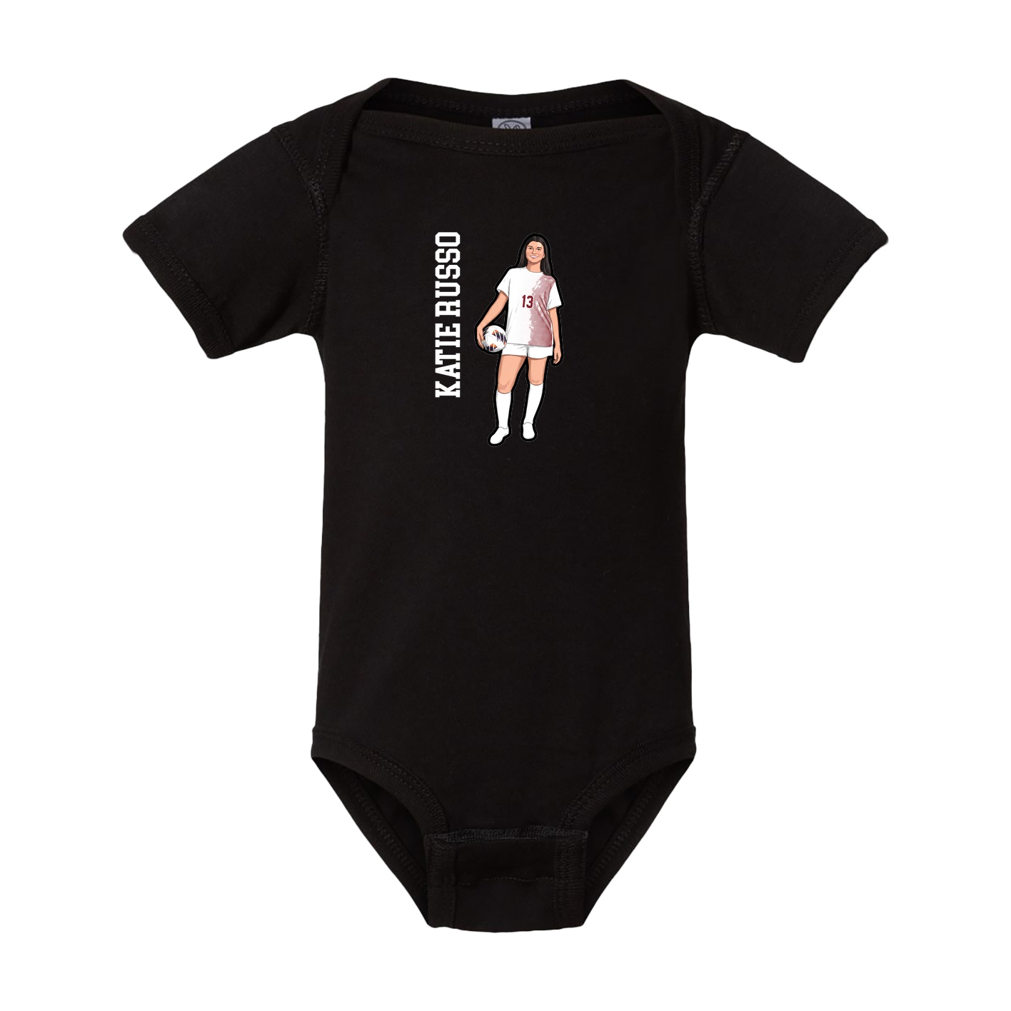 Baby Onesie — Name Vertical in Black