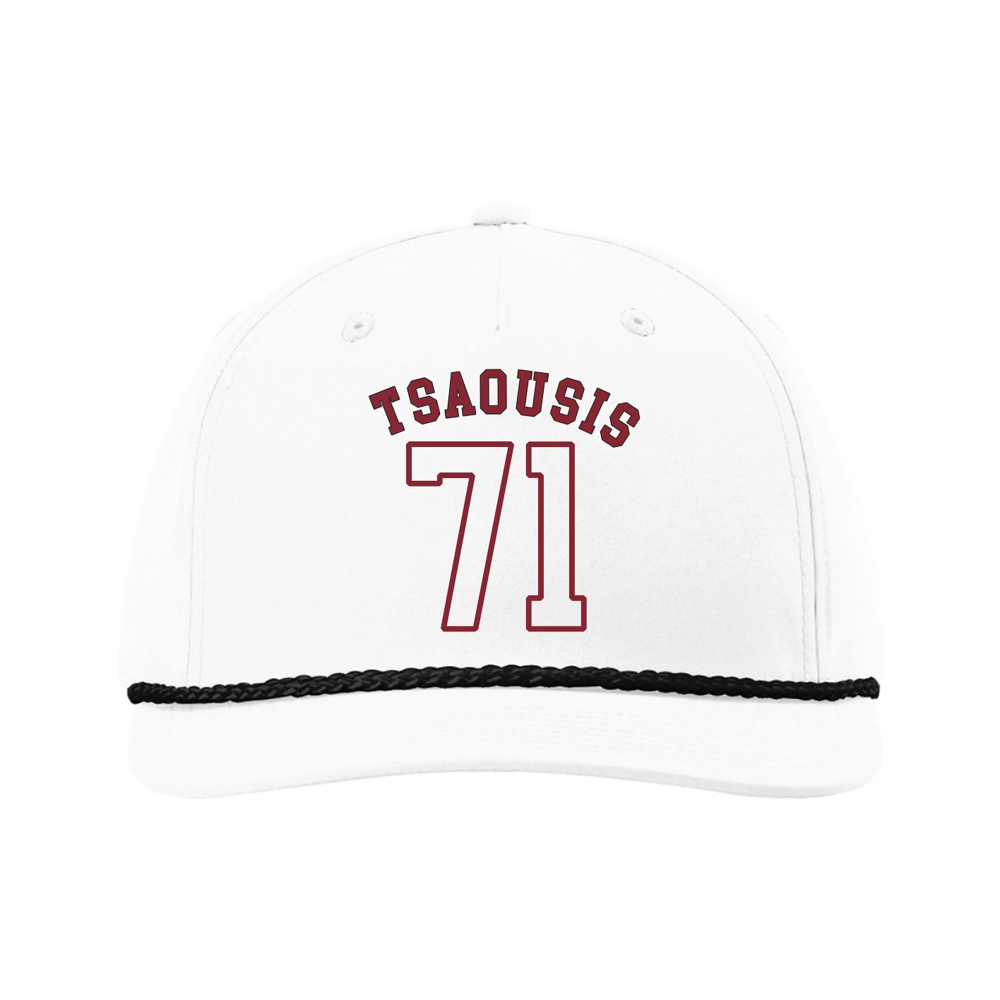 Five-Panel Classic Rope Cap — Shirsey Arch in White