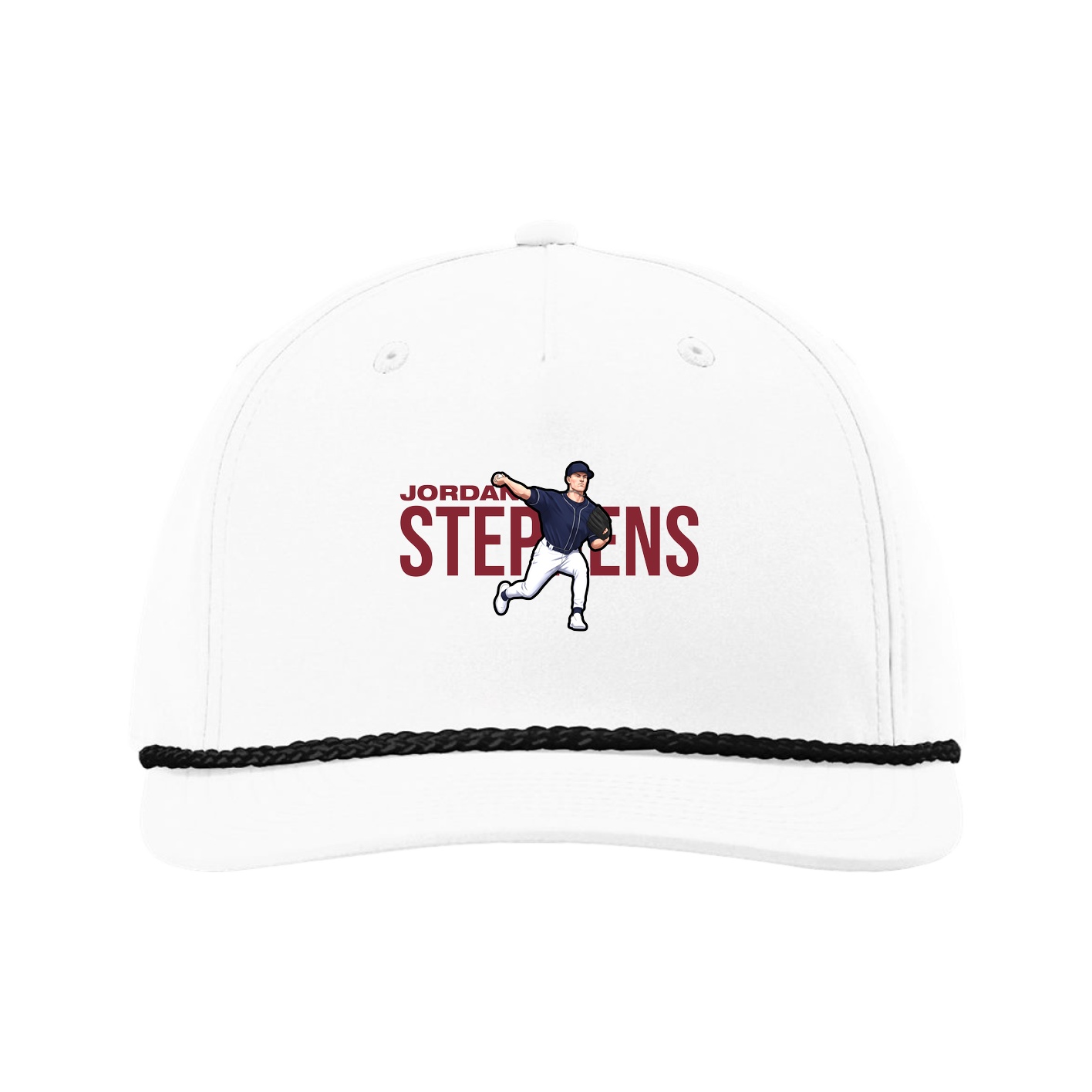 Five-Panel Classic Rope Cap — Player Name in White