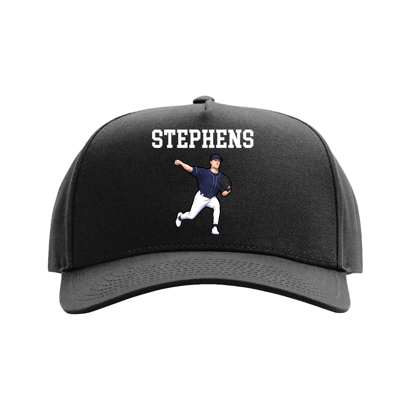 Full Fabric Five-Panel Champ Cap — Shirsey in Black