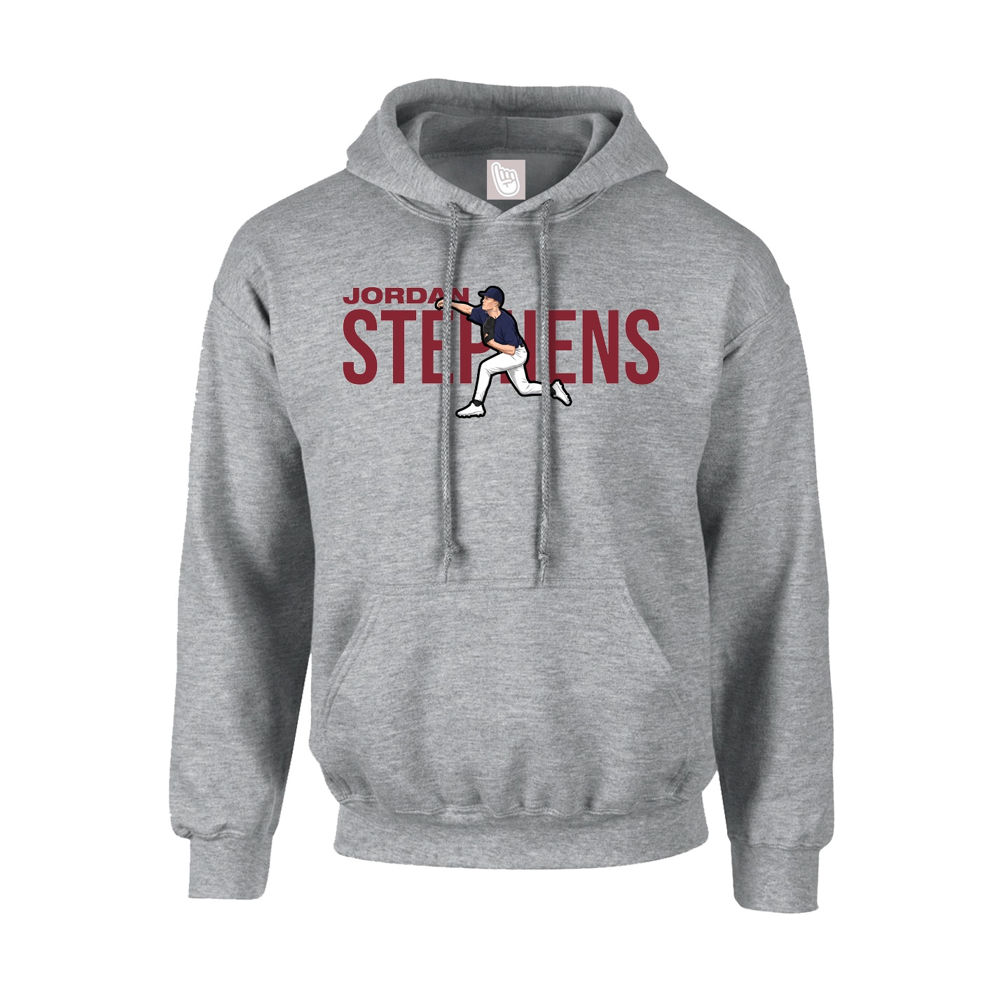Youth Hoodie — Player Name in Grey