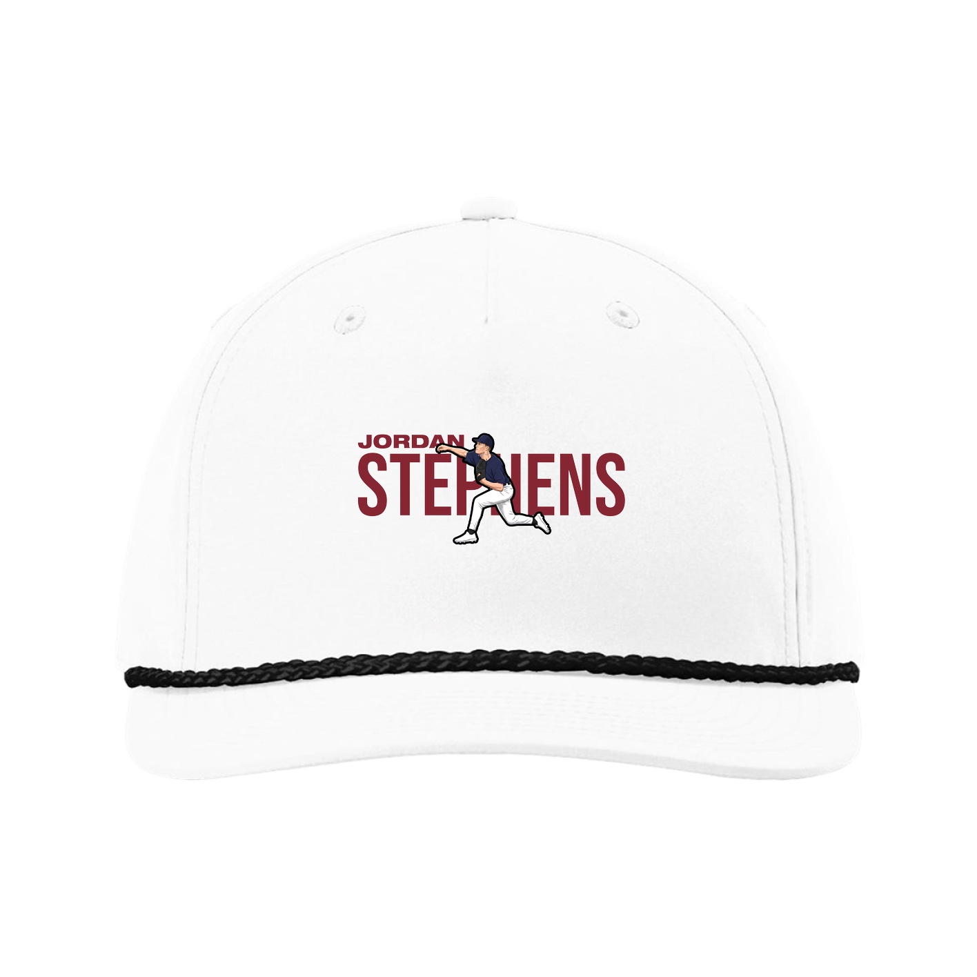 Five-Panel Classic Rope Cap — Player Name in White