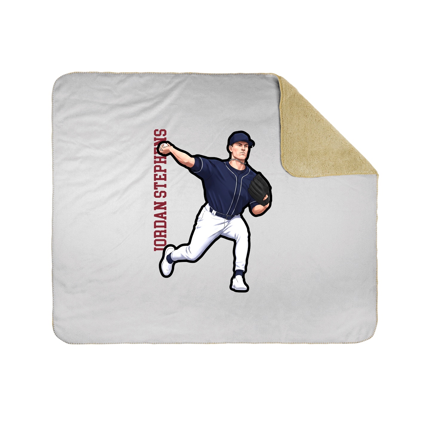 Throw Blanket — Name Vertical in White