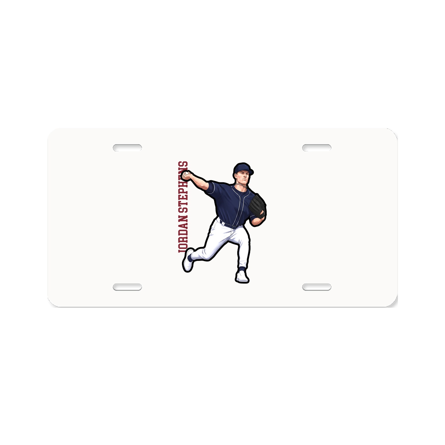 License Plate — Name Vertical in Classic