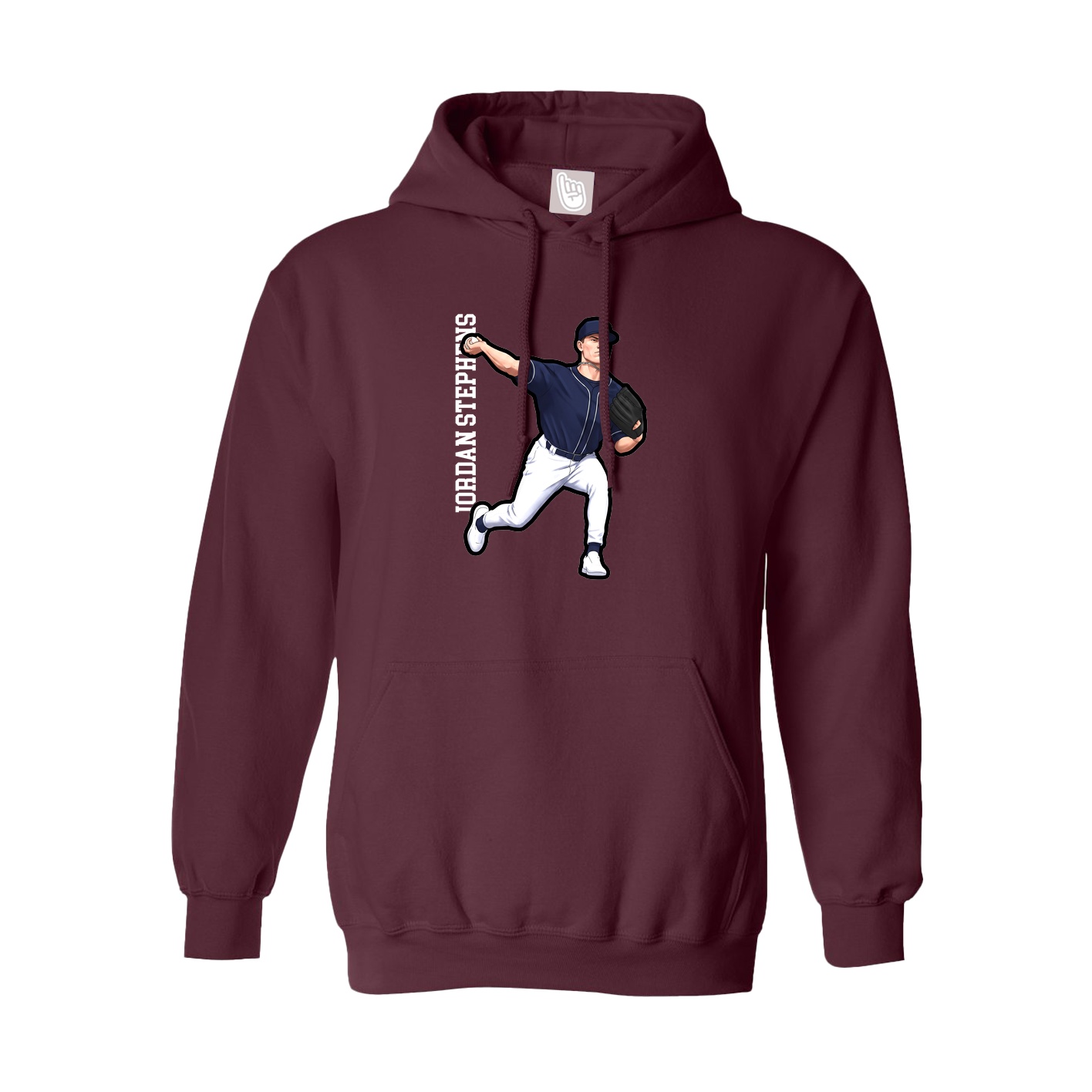Hoodie — Name Vertical in Maroon