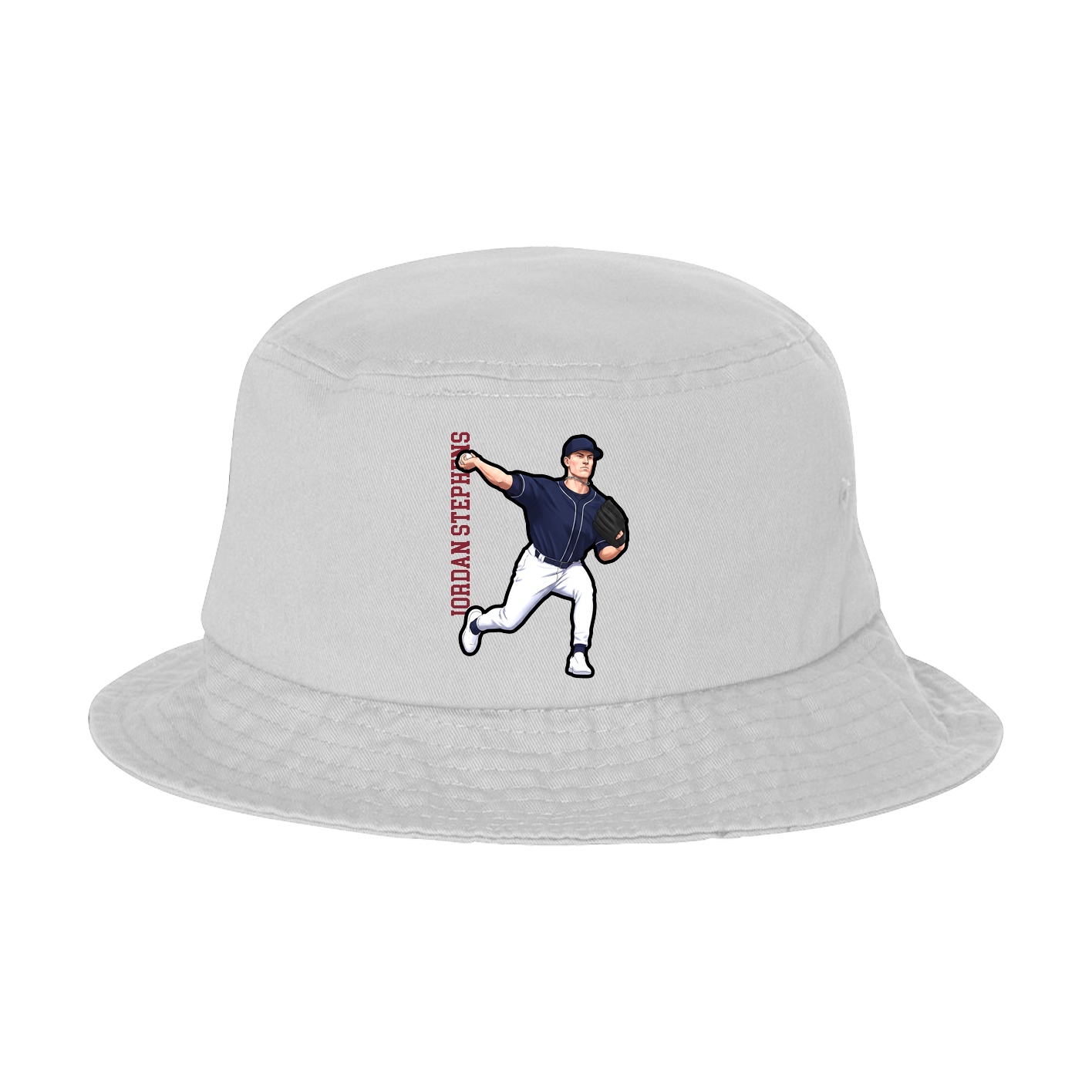 Bucket Cap — Name Vertical in White
