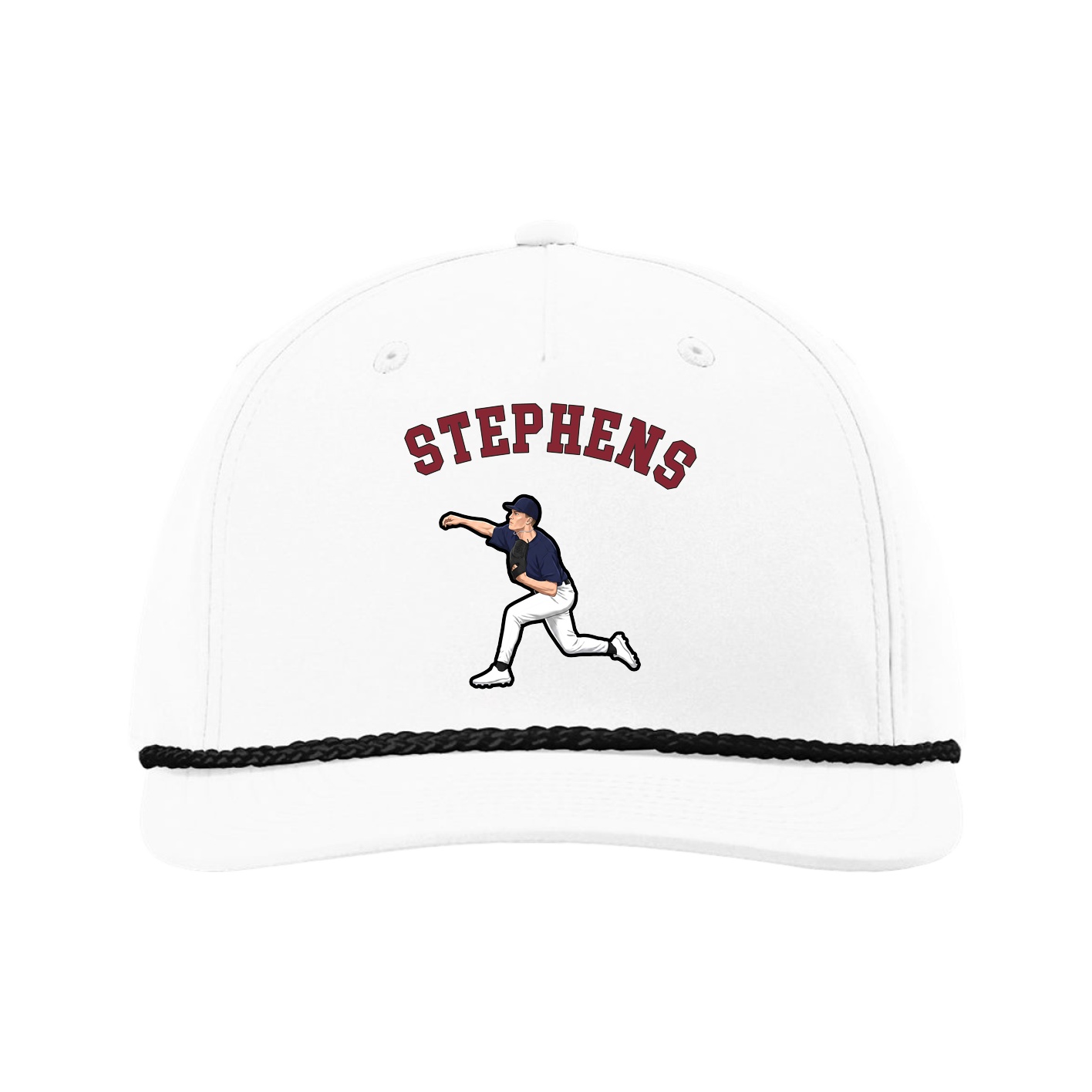 Five-Panel Classic Rope Cap — Shirsey Arch in White