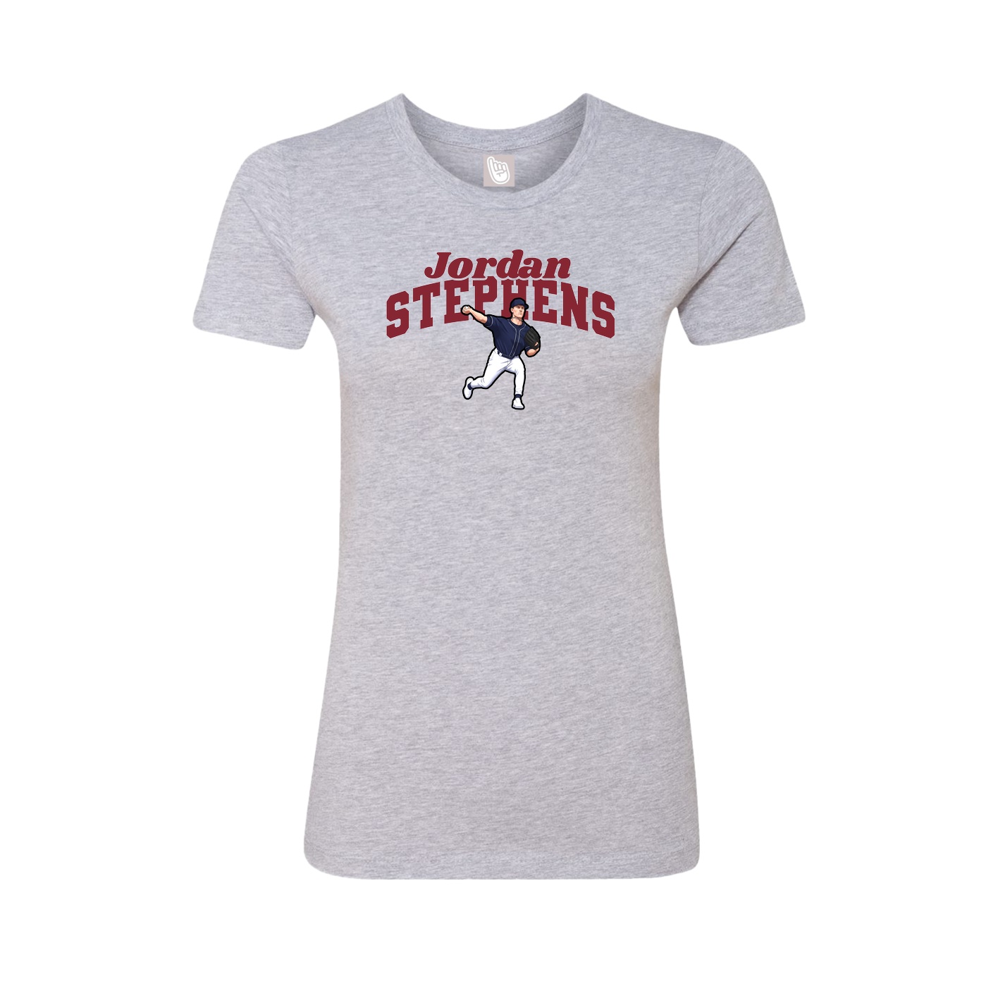Fitted Women's Tee — Signature Arch in Grey