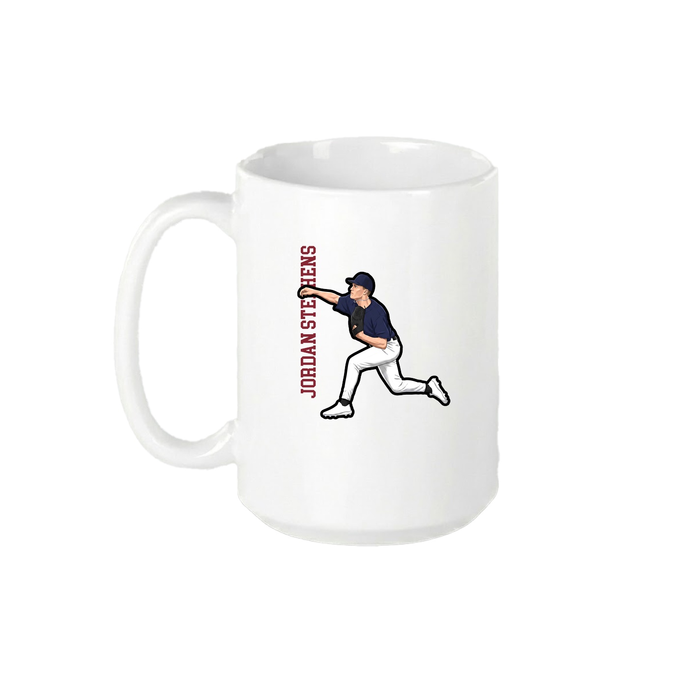 15oz Coffee Mug — Name Vertical in White