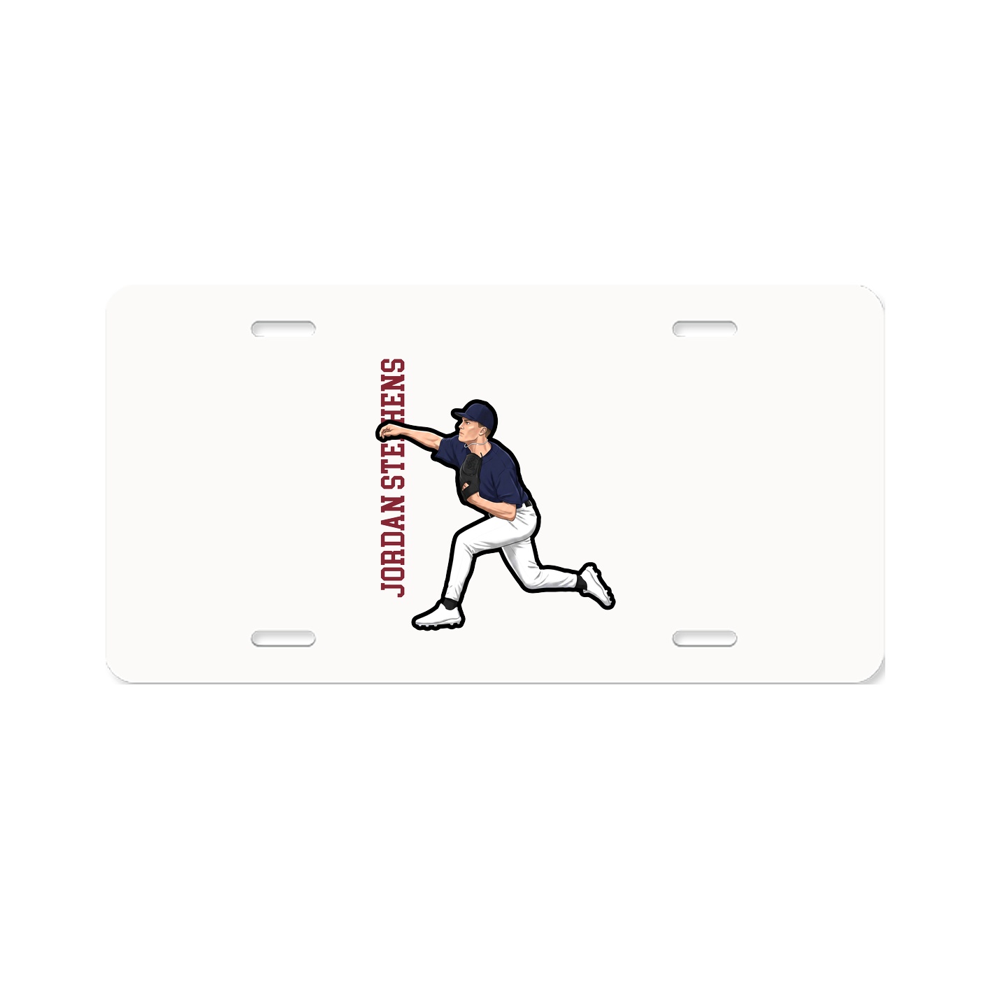 License Plate — Name Vertical in Classic
