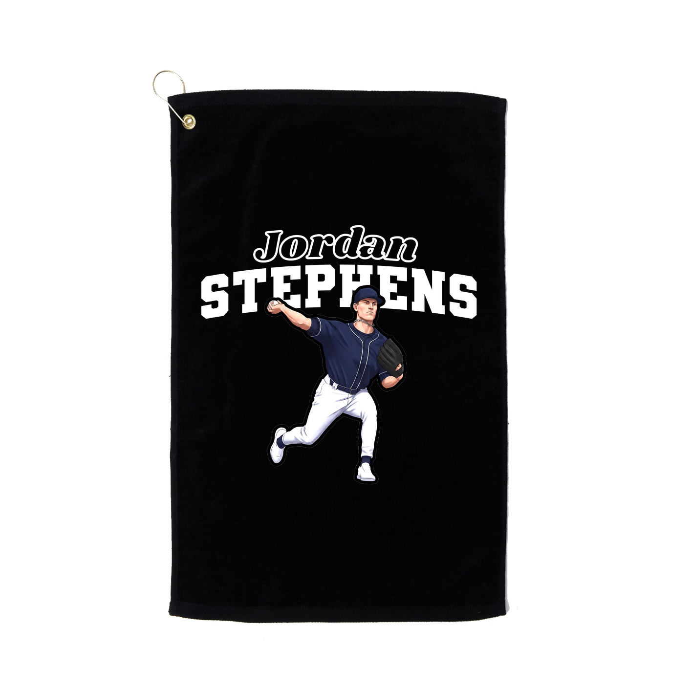 Golf Towel — Name Arch in Black