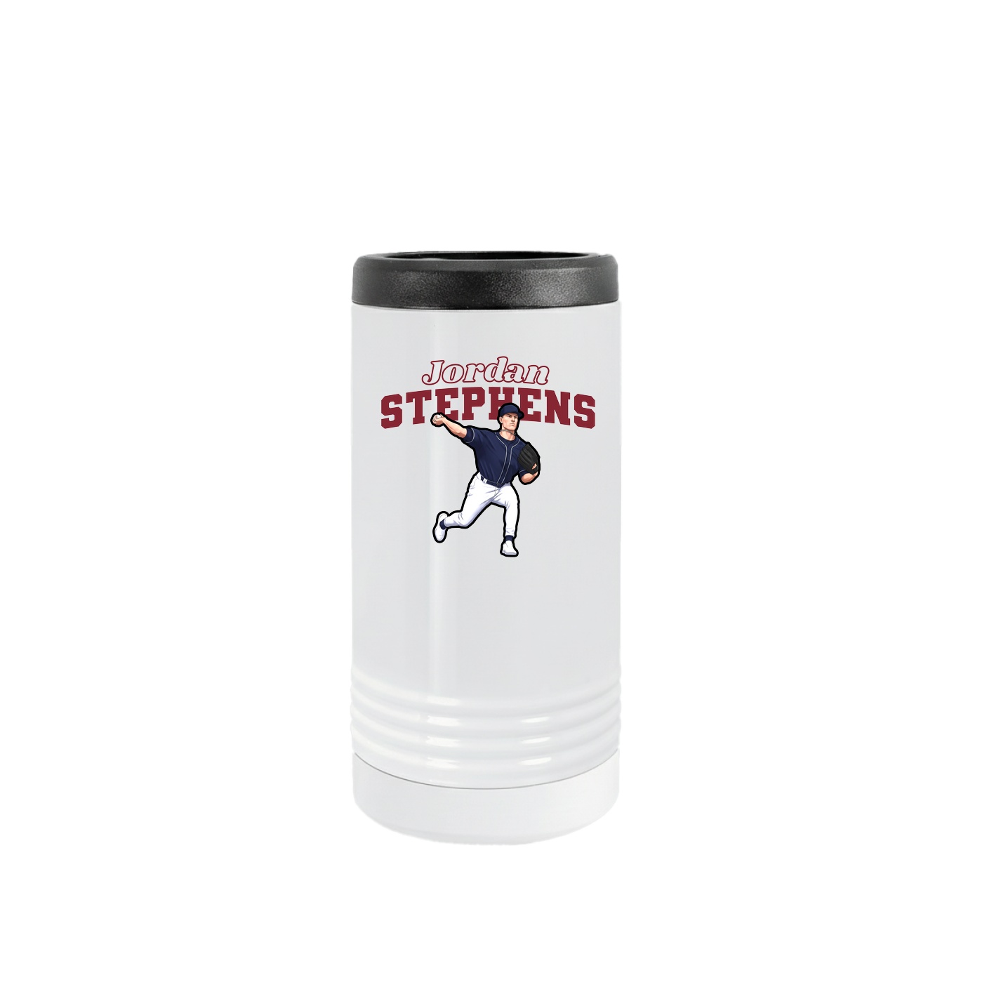 Slim Beverage Holder — Name Arch in White