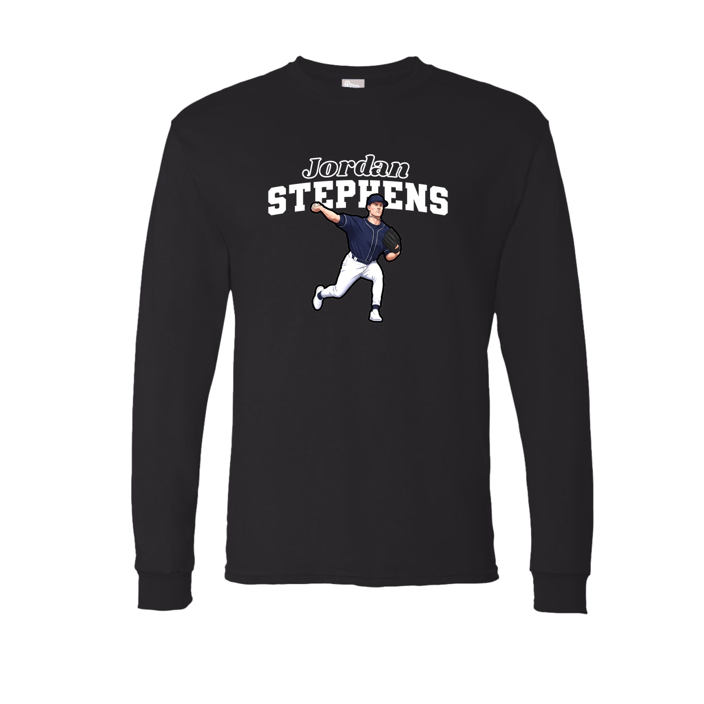 Long Sleeve Tee — Name Arch in Black