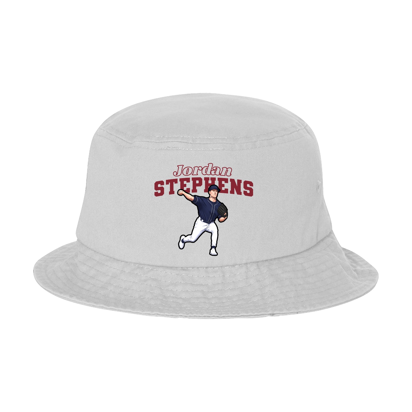 Bucket Cap — Name Arch in White