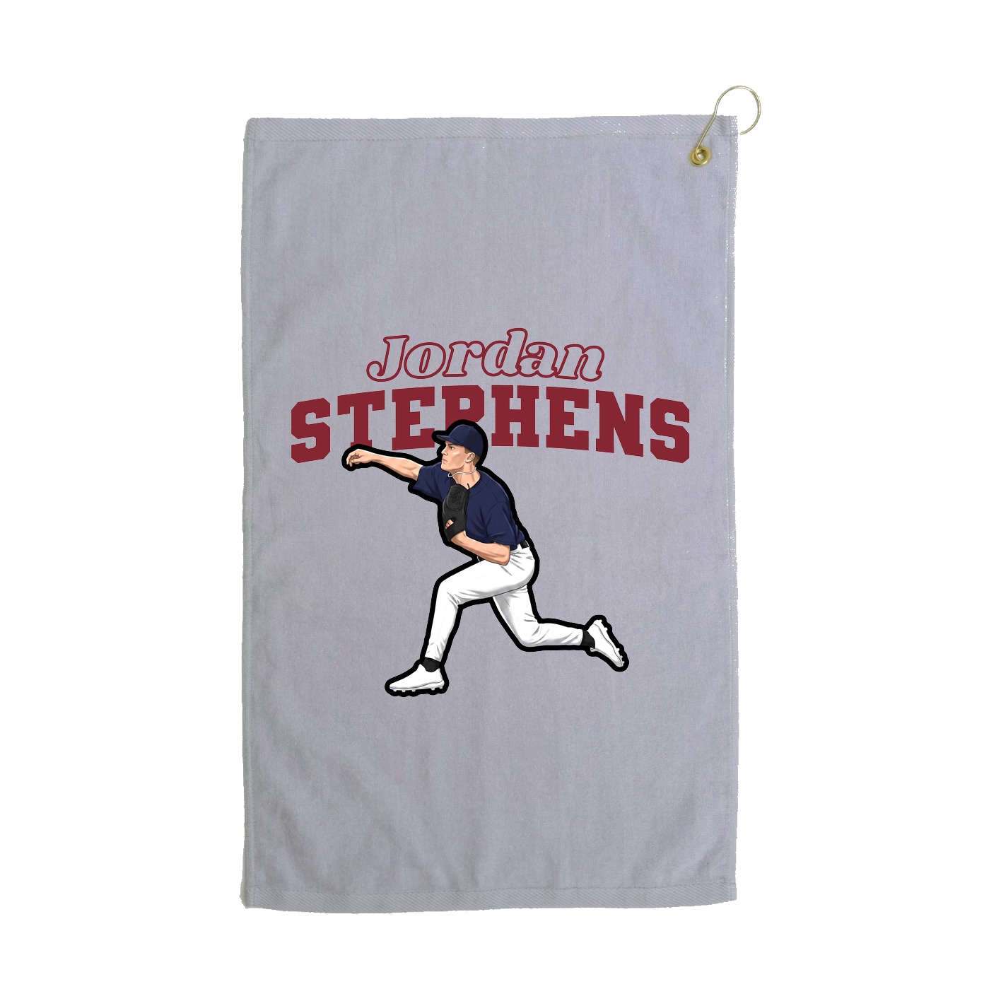 Golf Towel — Name Arch in Grey