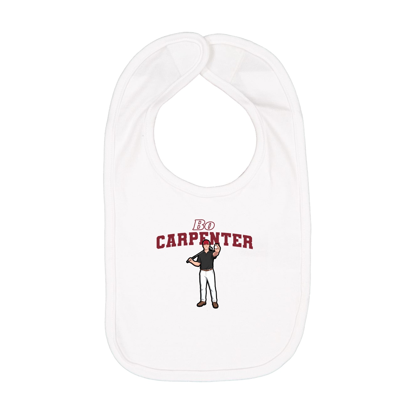 Infant Bib — Name Arch in White