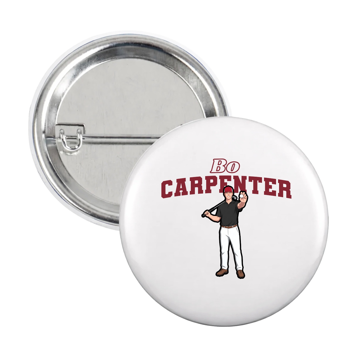 Game Day Button — Name Arch in White