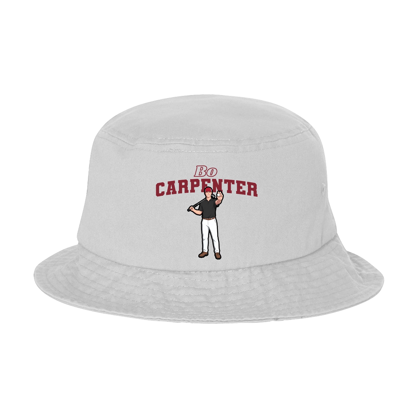 Bucket Cap — Name Arch in White